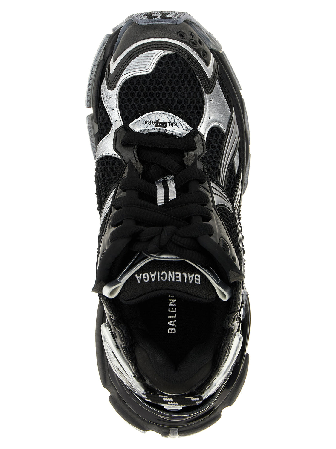 Black Polyethylene Athletic Sneakers