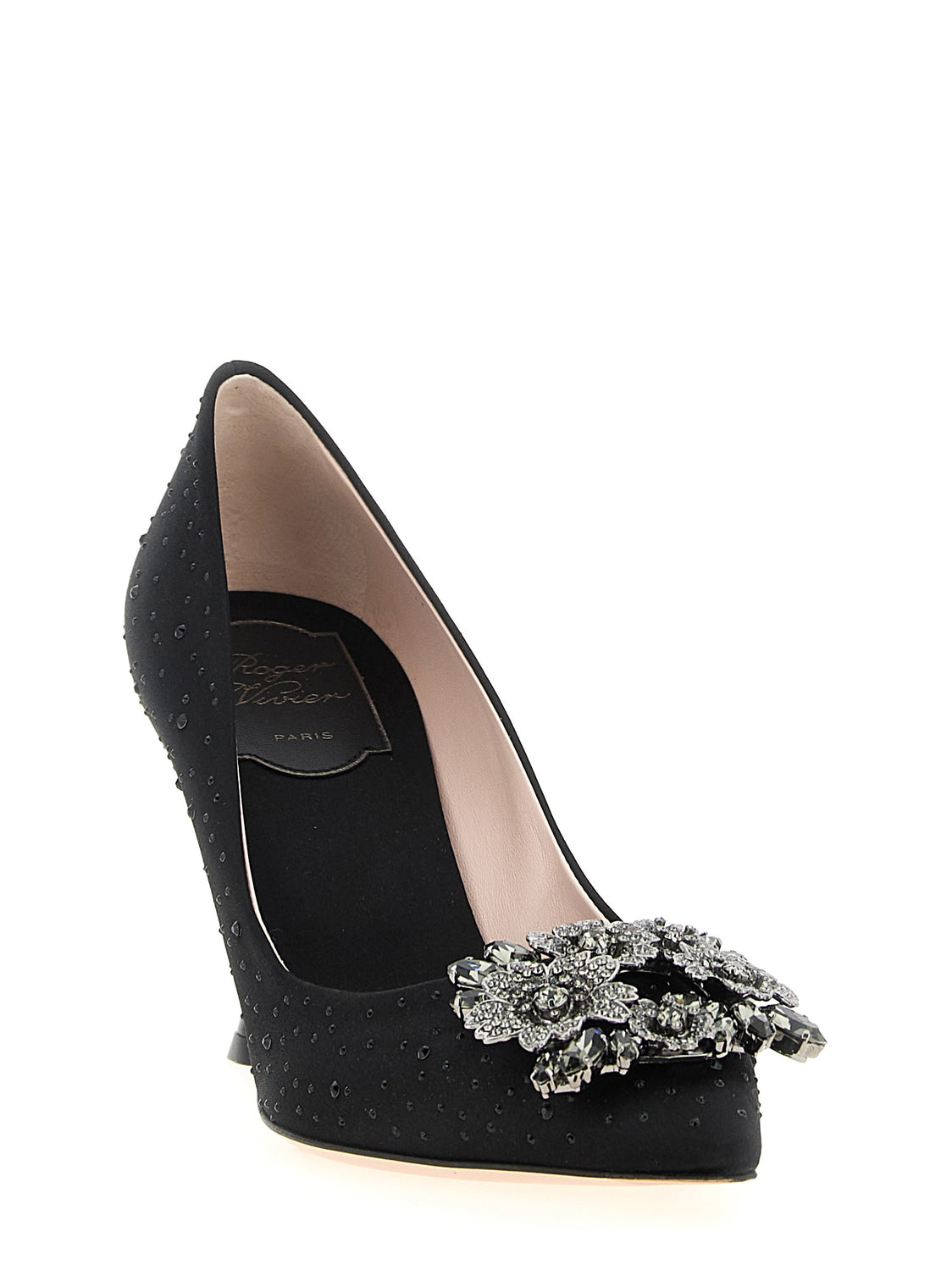 Black Viscose High Heel Pumps