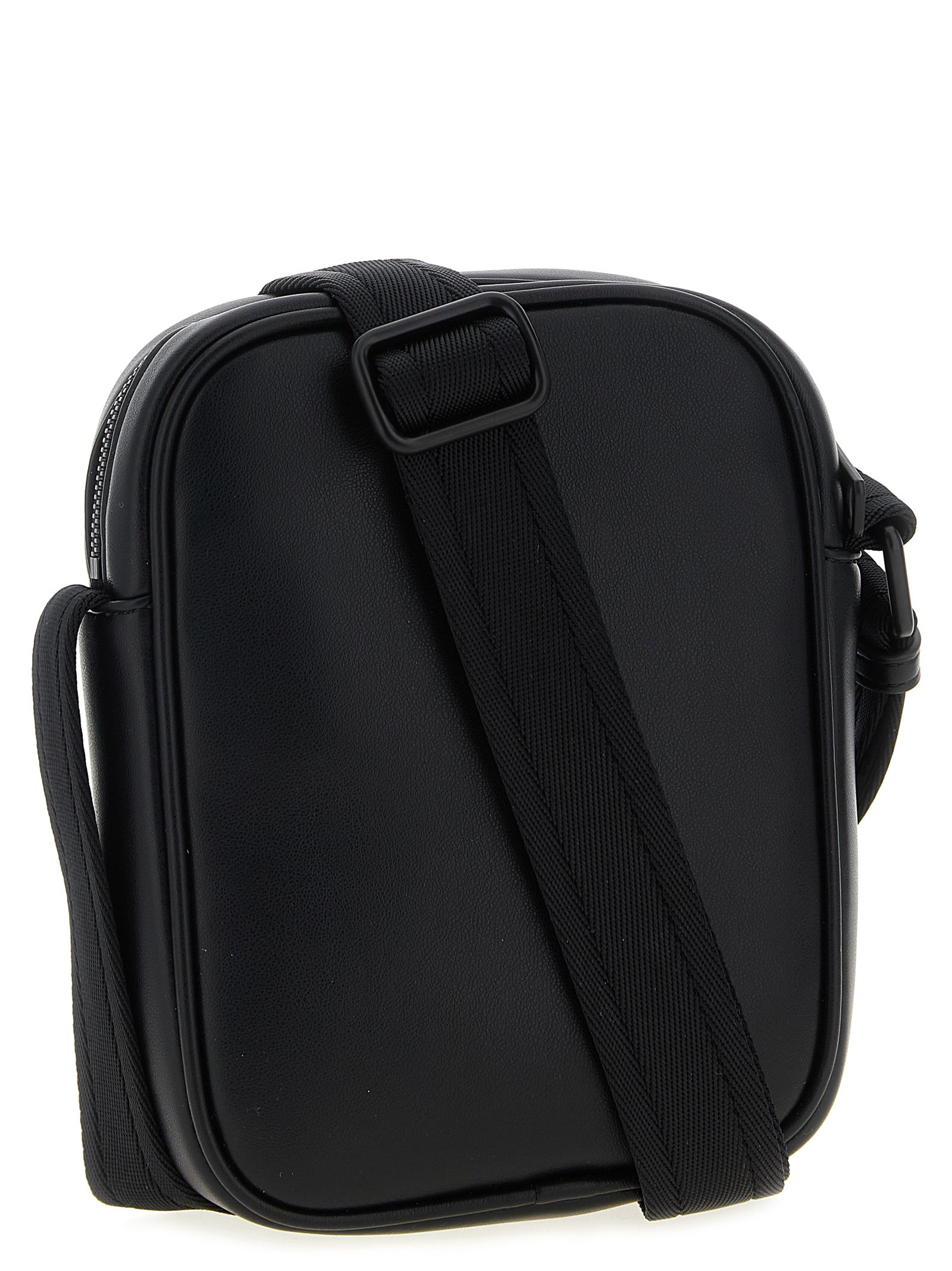 Black Polyethylene Crossbody Bag