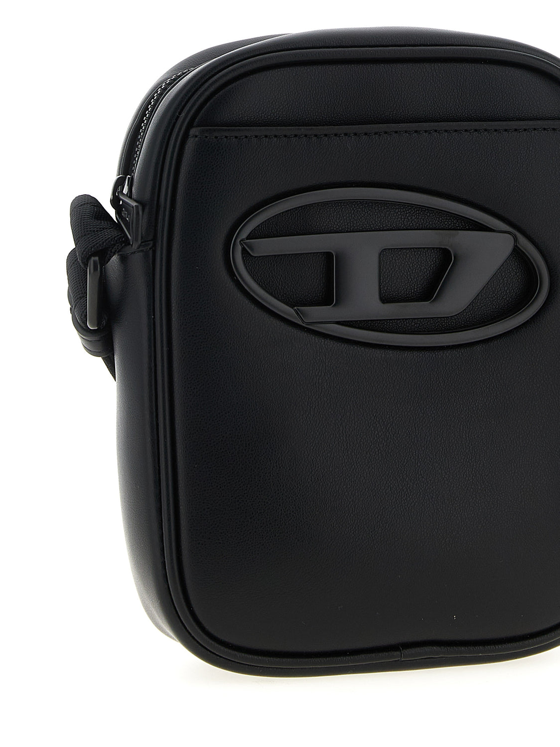 Black Polyethylene Crossbody Bag