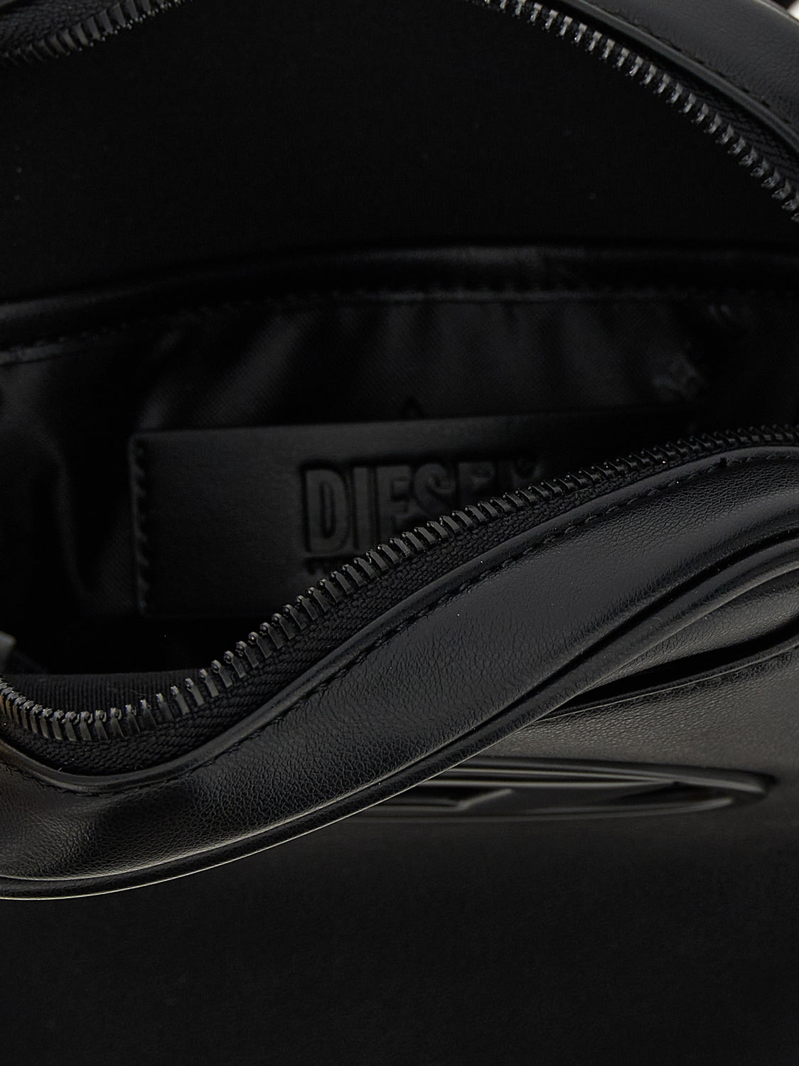 Black Polyethylene Crossbody Bag