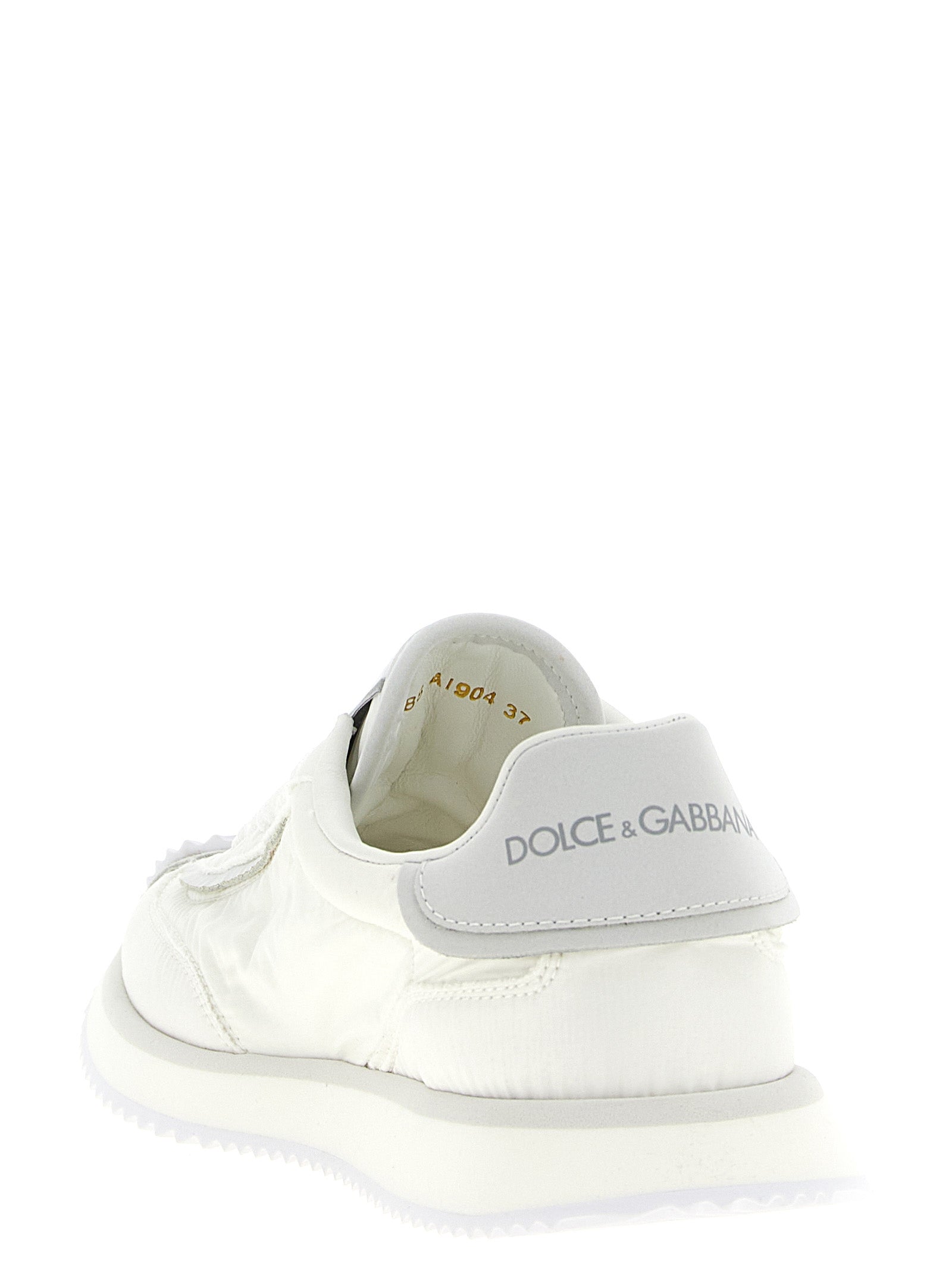 White Polyester Athletic Sneakers