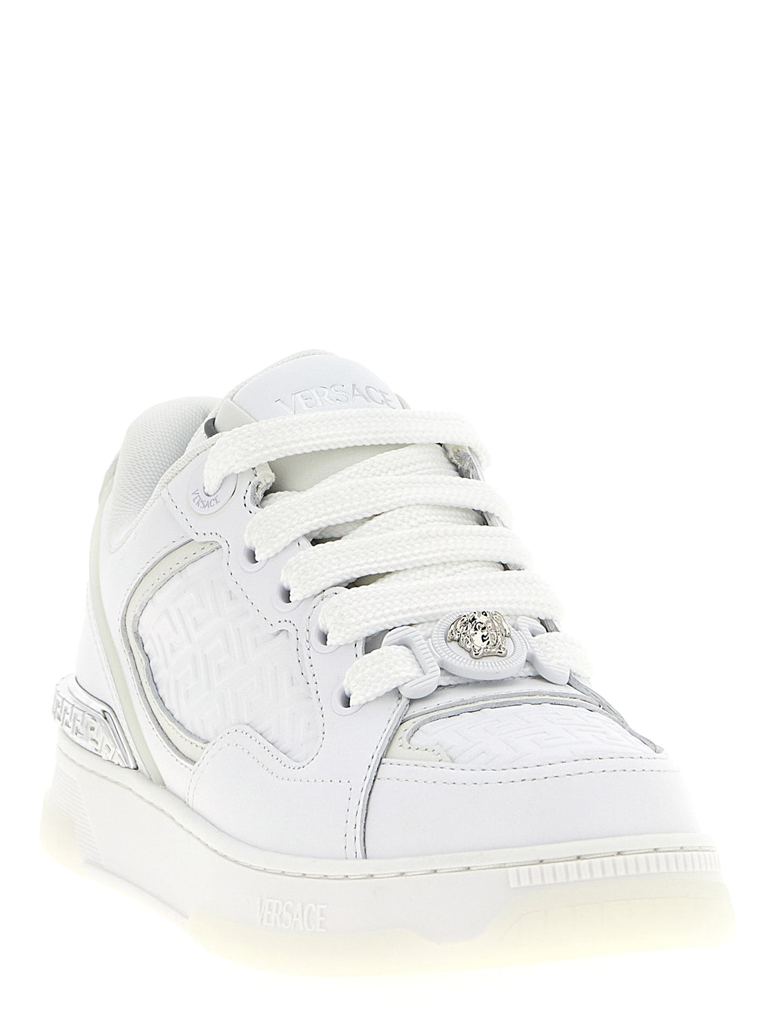White Calfskin Low Top Sneakers