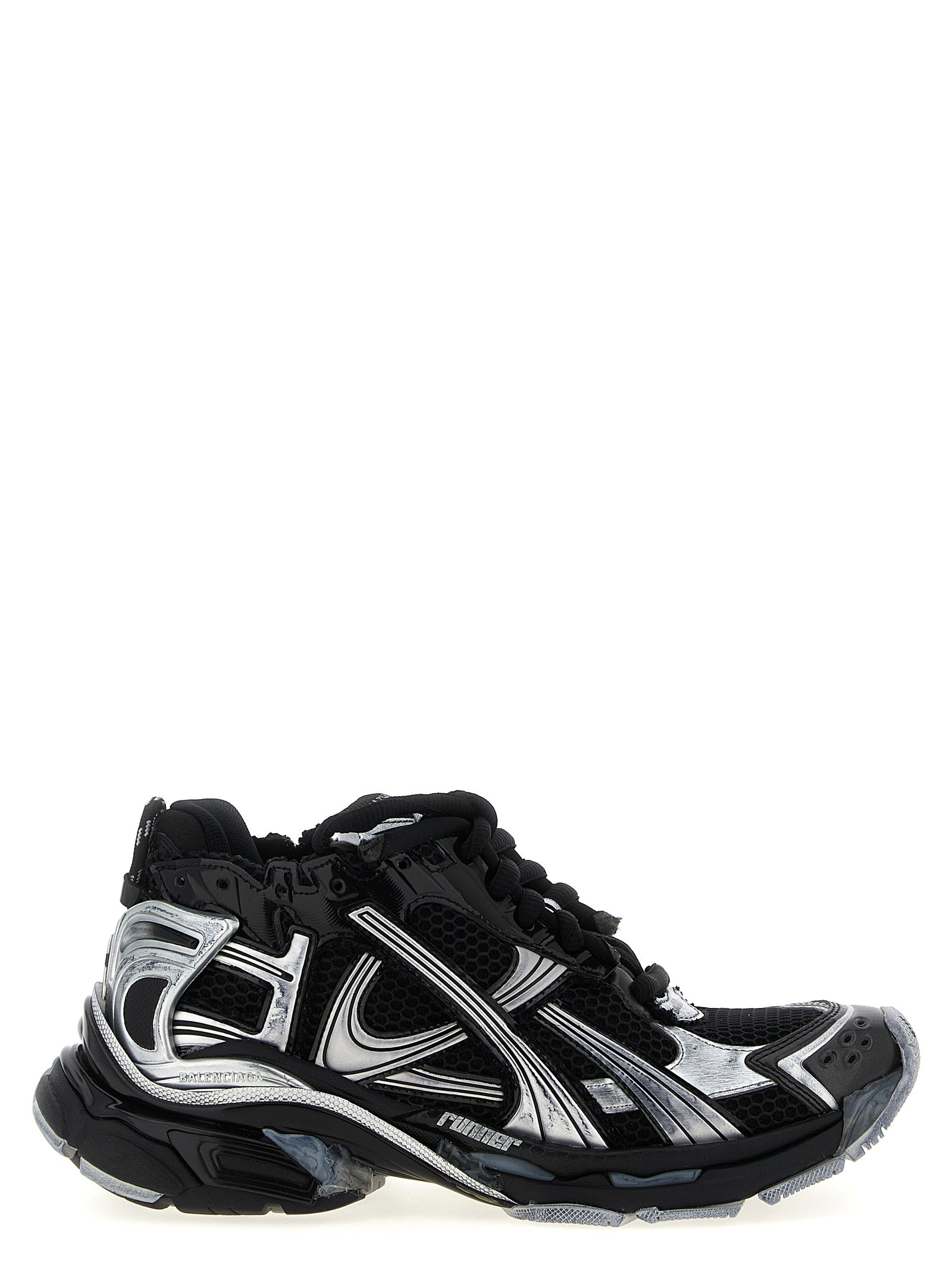 Black Polyethylene Athletic Sneakers