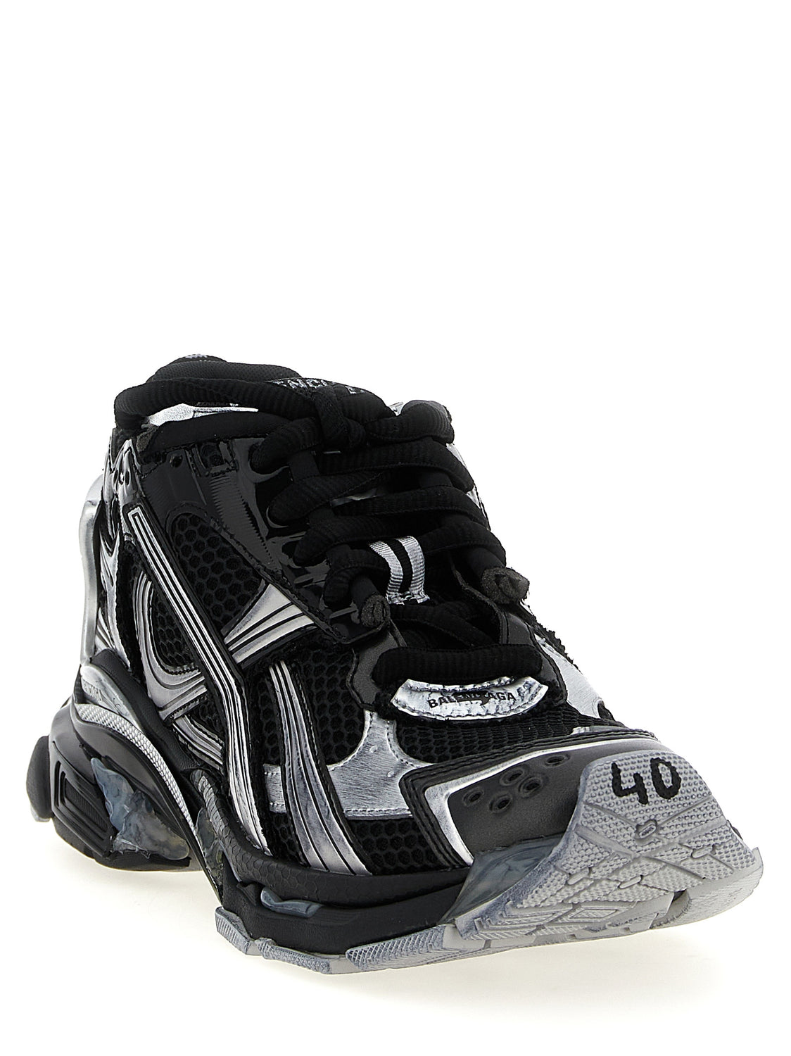 Black Polyethylene Athletic Sneakers