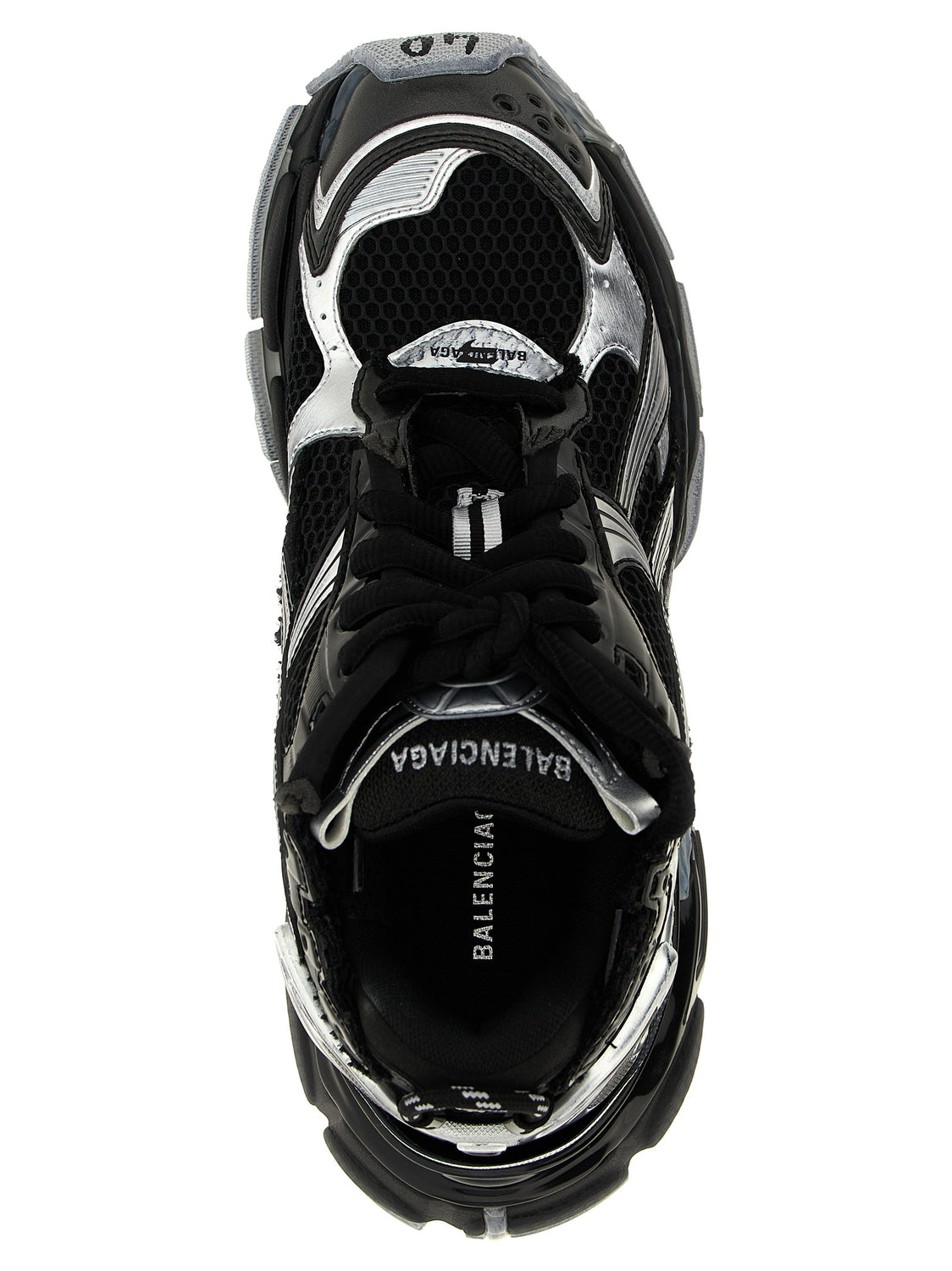 Black Polyethylene Athletic Sneakers