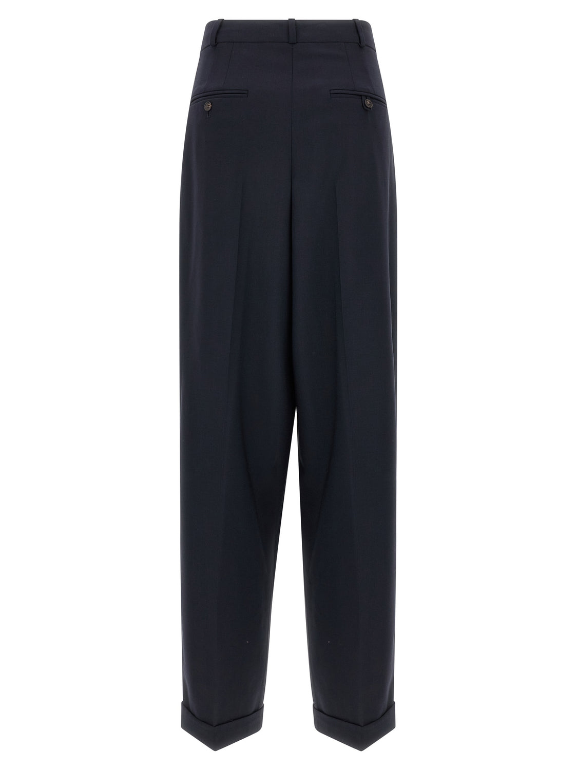 Blue Wool Casual Pants