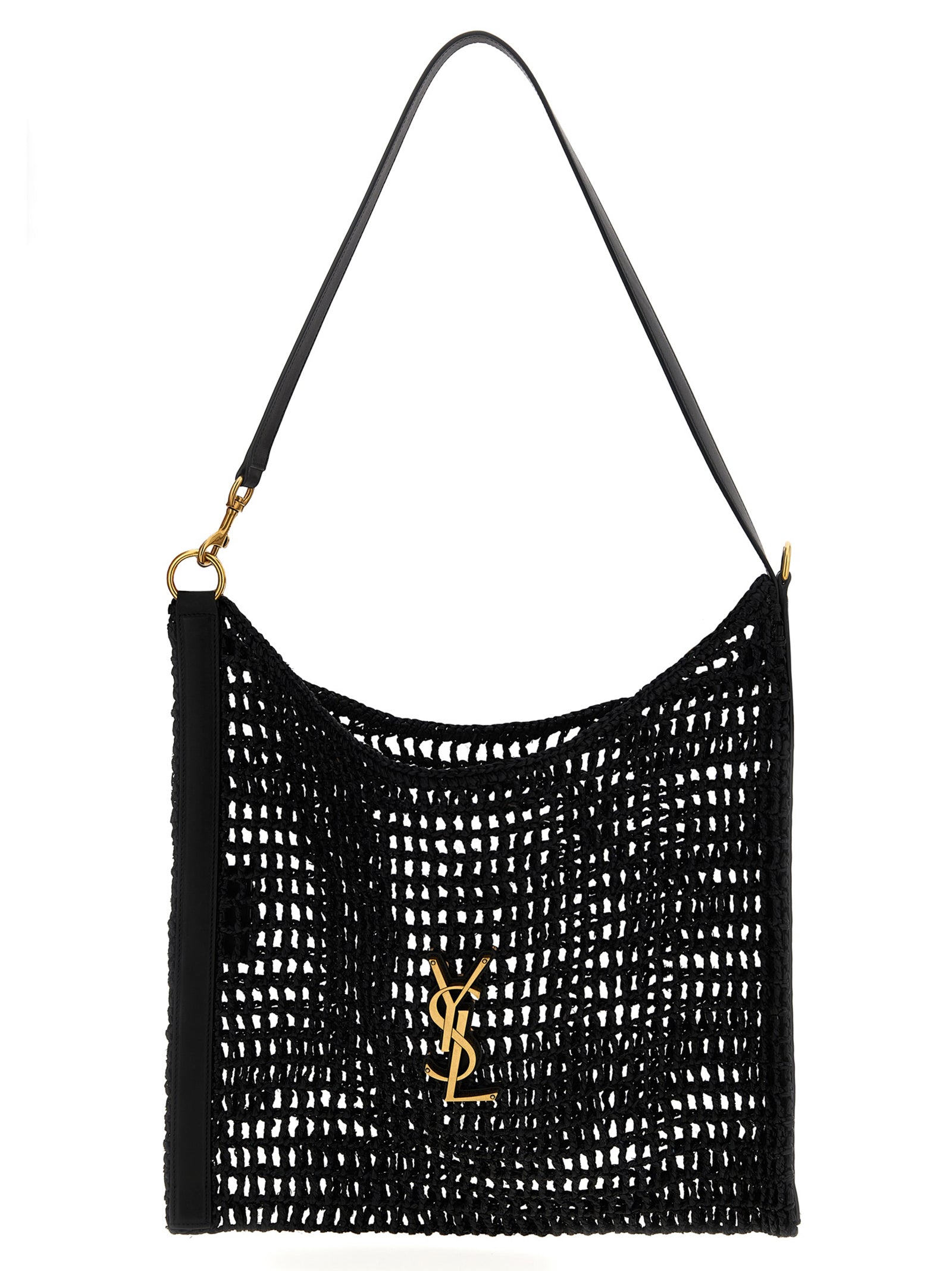 Black Raffia Shoulder Bag