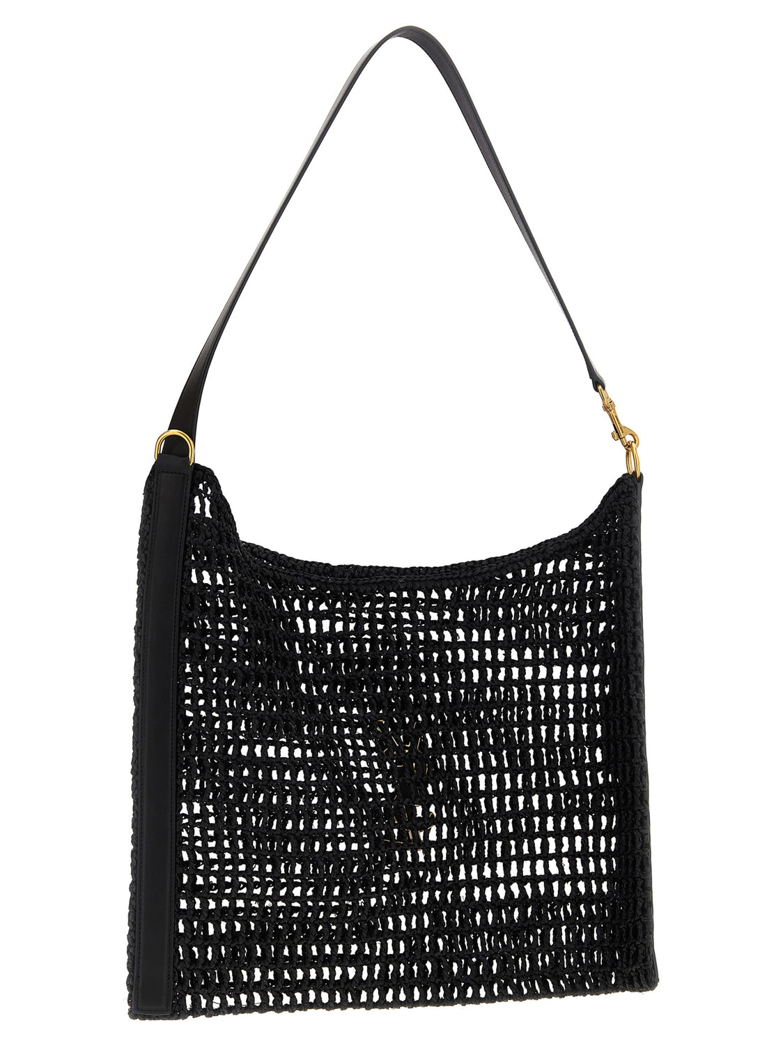 Black Raffia Shoulder Bag
