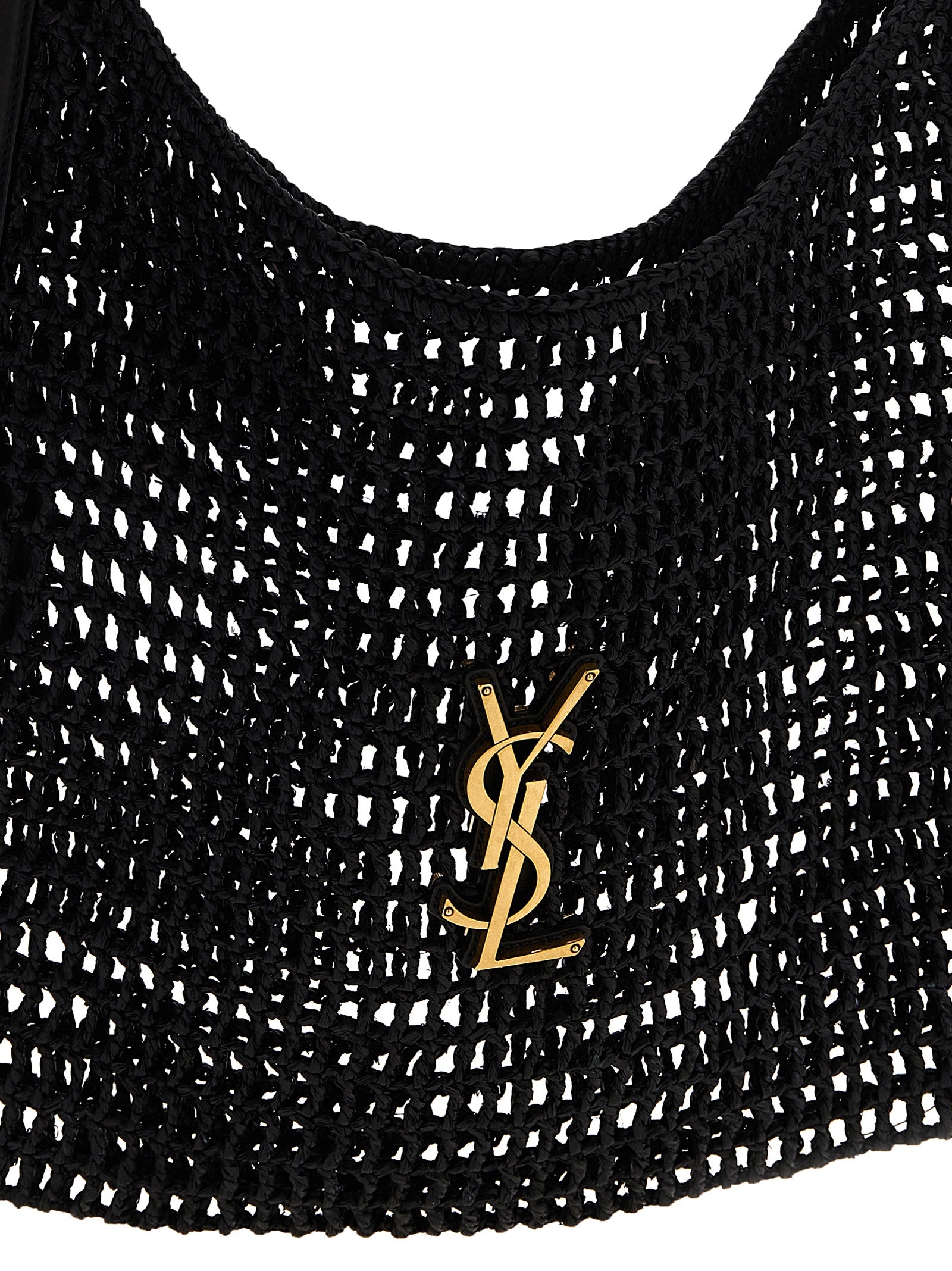 Black Raffia Shoulder Bag
