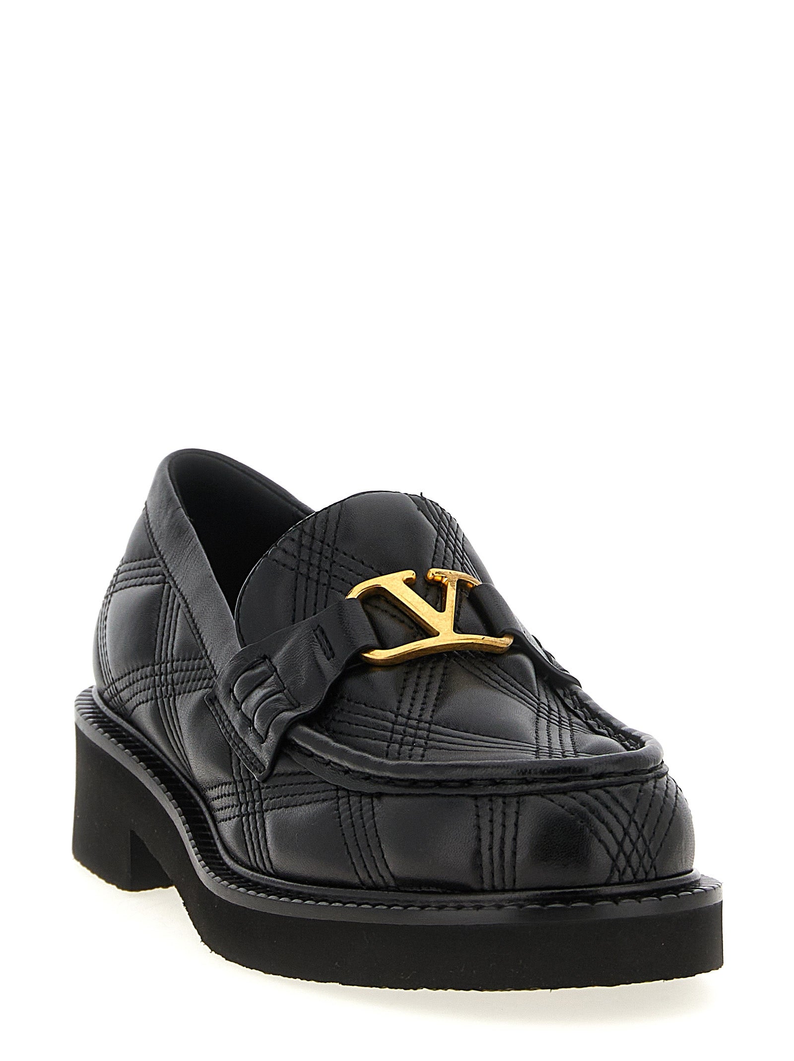 Black Lamb Leather Slip-On Loafers