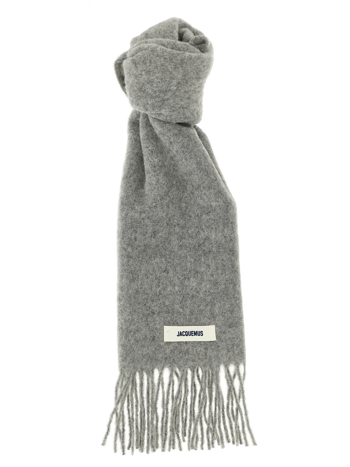 Gray Alpaca Leather Foulard