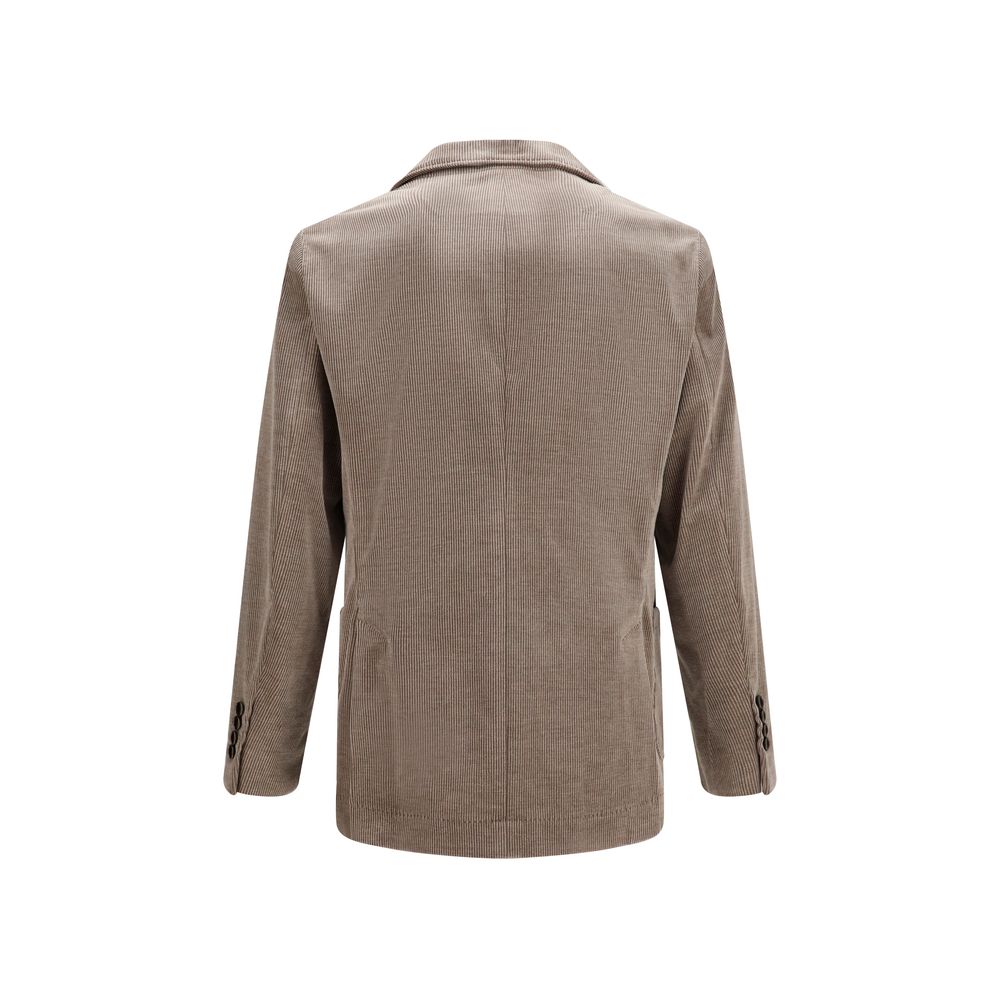 Gray Cotton Full-Length Jacket
