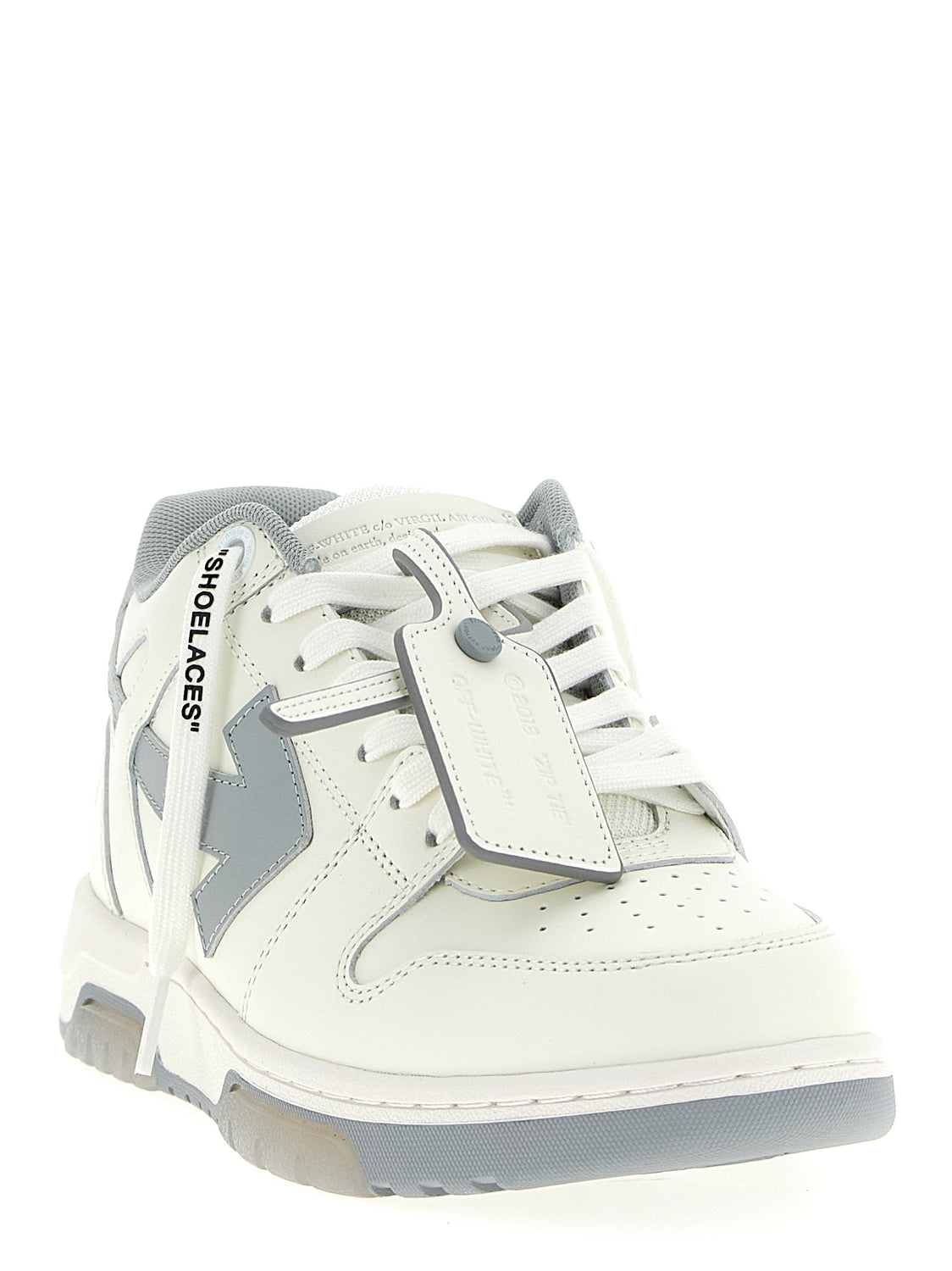 Gray Leather Low Top Sneakers