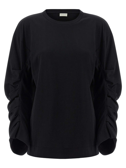 Black Cotton Long Sleeve T-Shirt