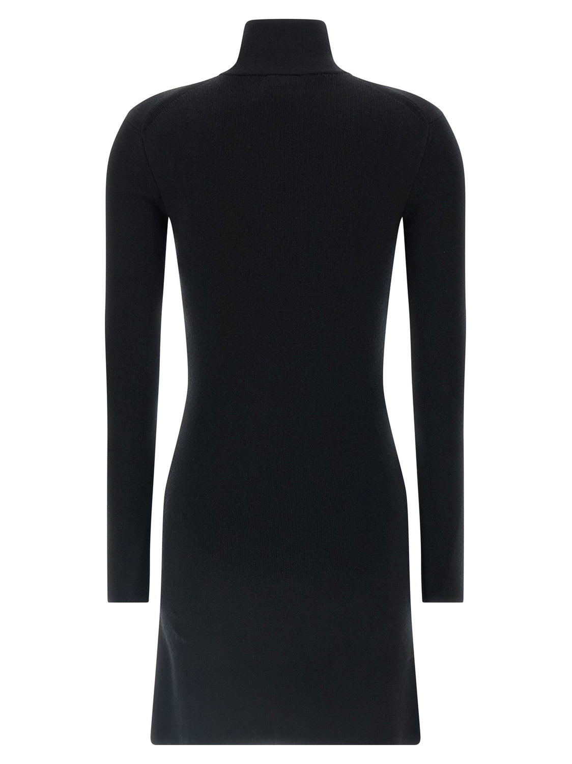 Black Merino Wool Short Dress