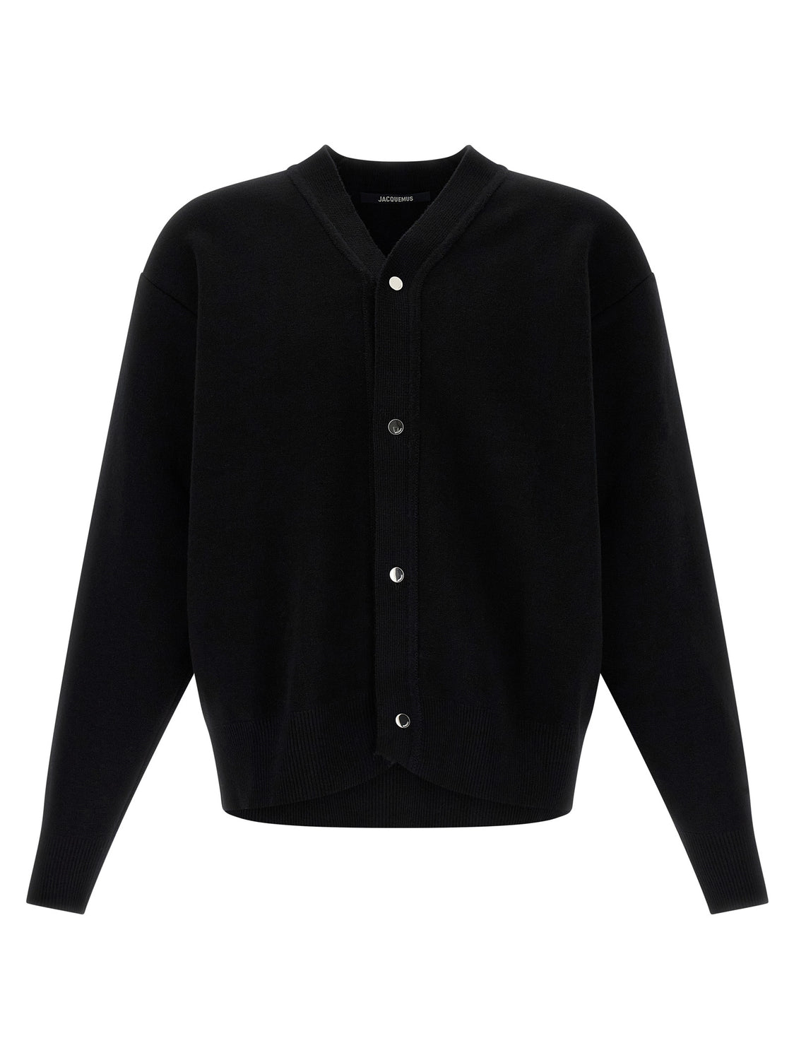 Black Merino Wool Cardigan