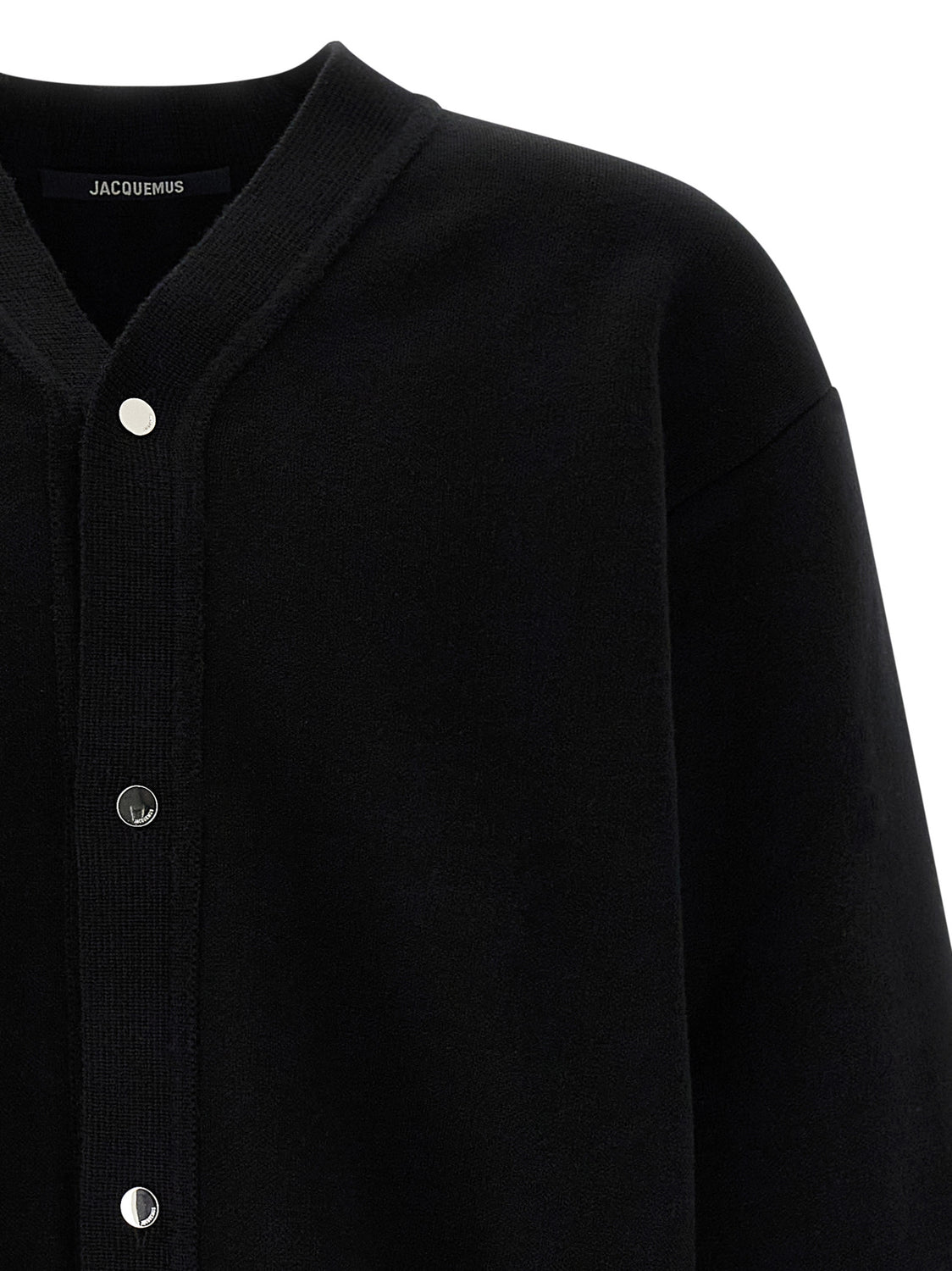 Black Merino Wool Cardigan