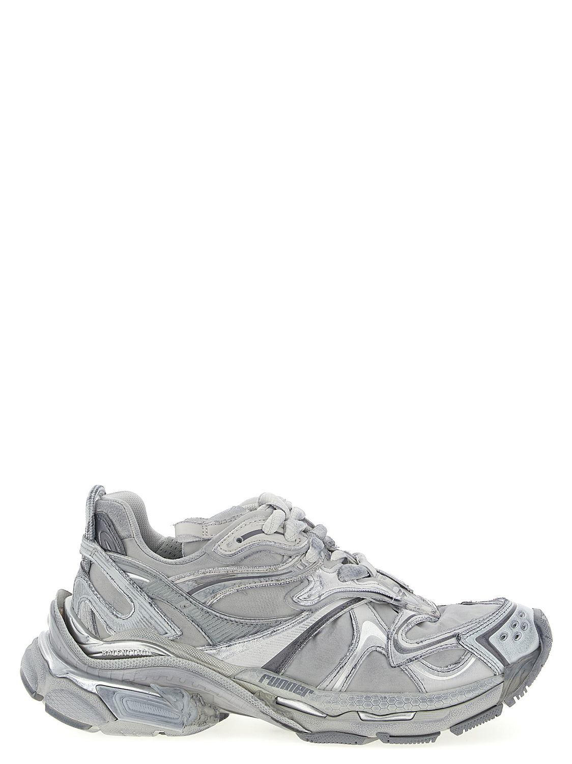 Gray Polyethylene Athletic Sneakers