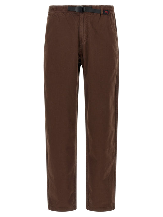 Brown Cotton Casual Pants
