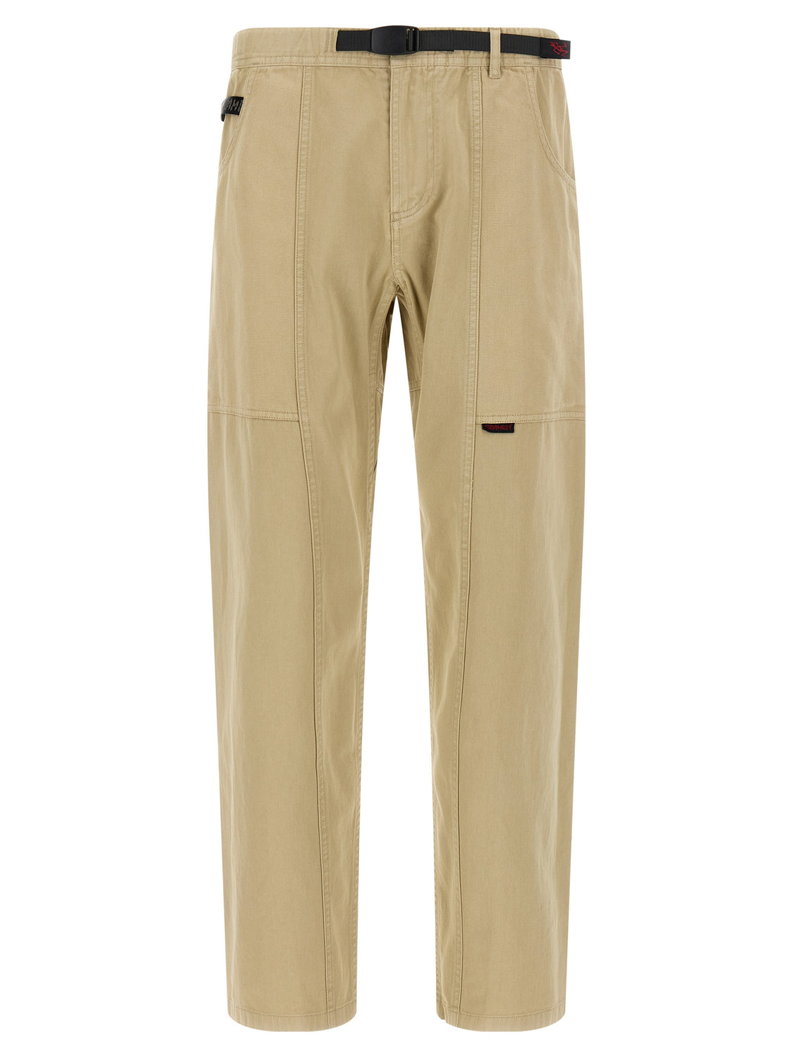 Beige Cotton Casual Pants