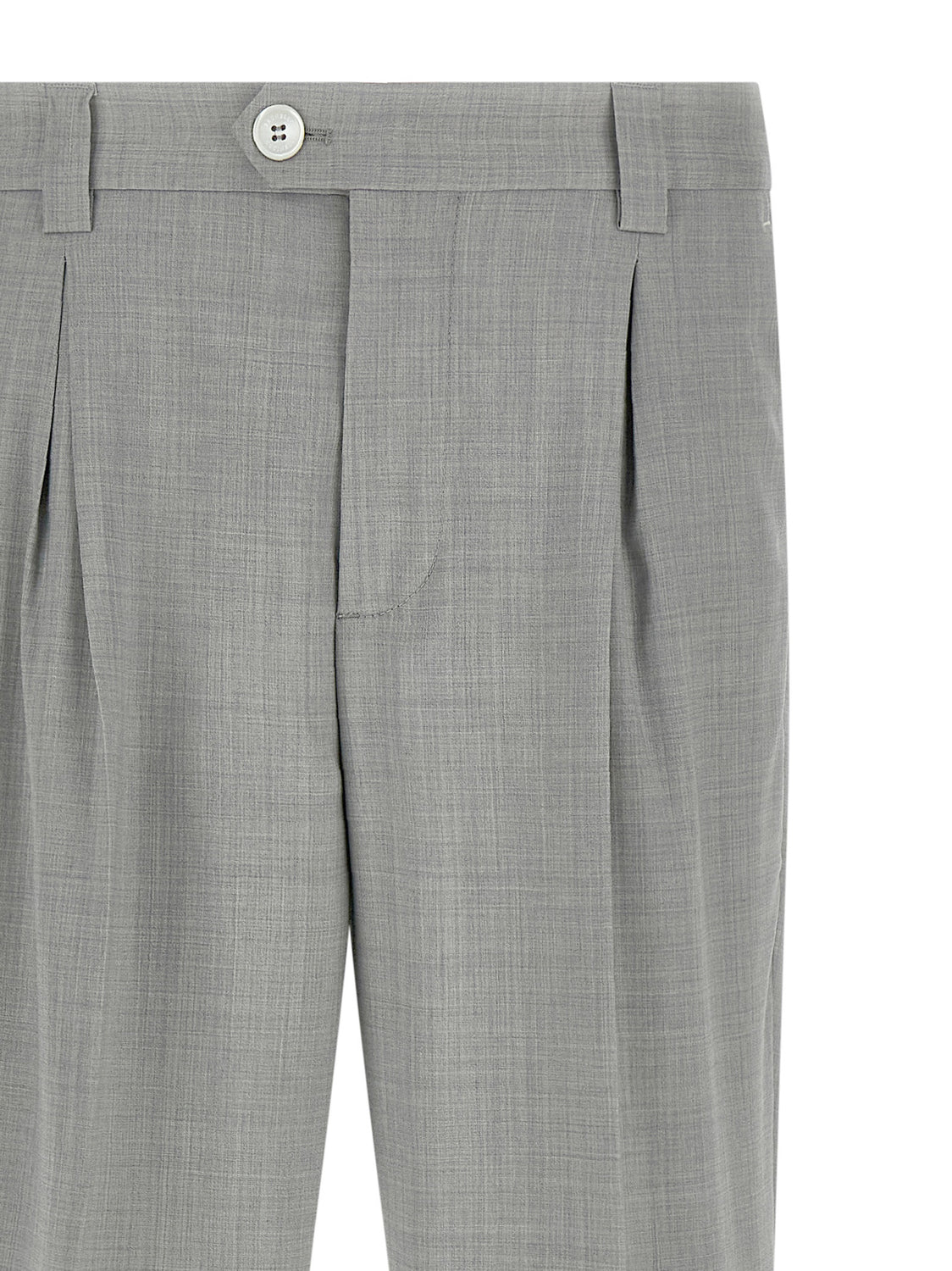 Gray Virgin Wool Dress Pants
