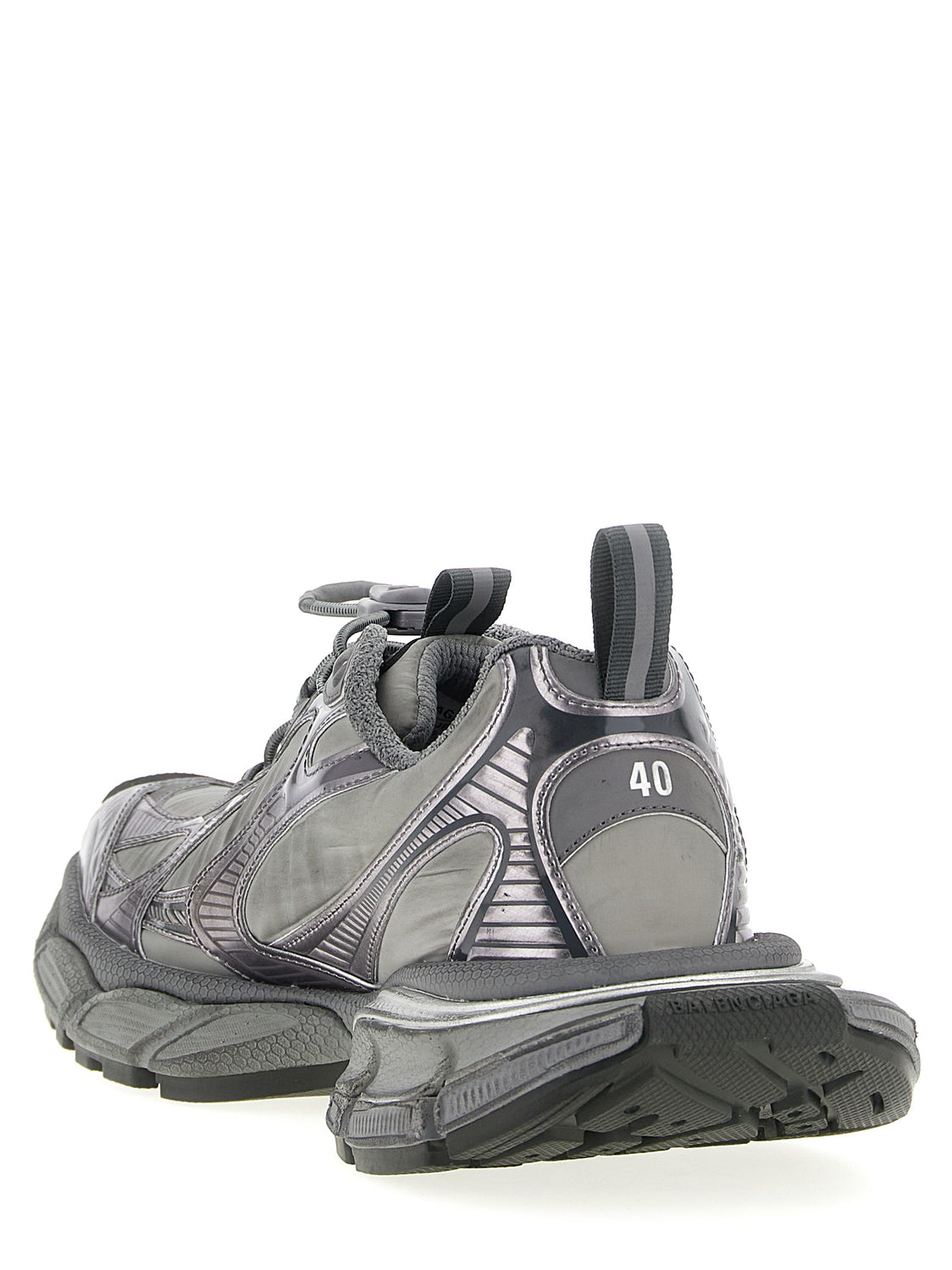 Gray Polyester Athletic Sneakers