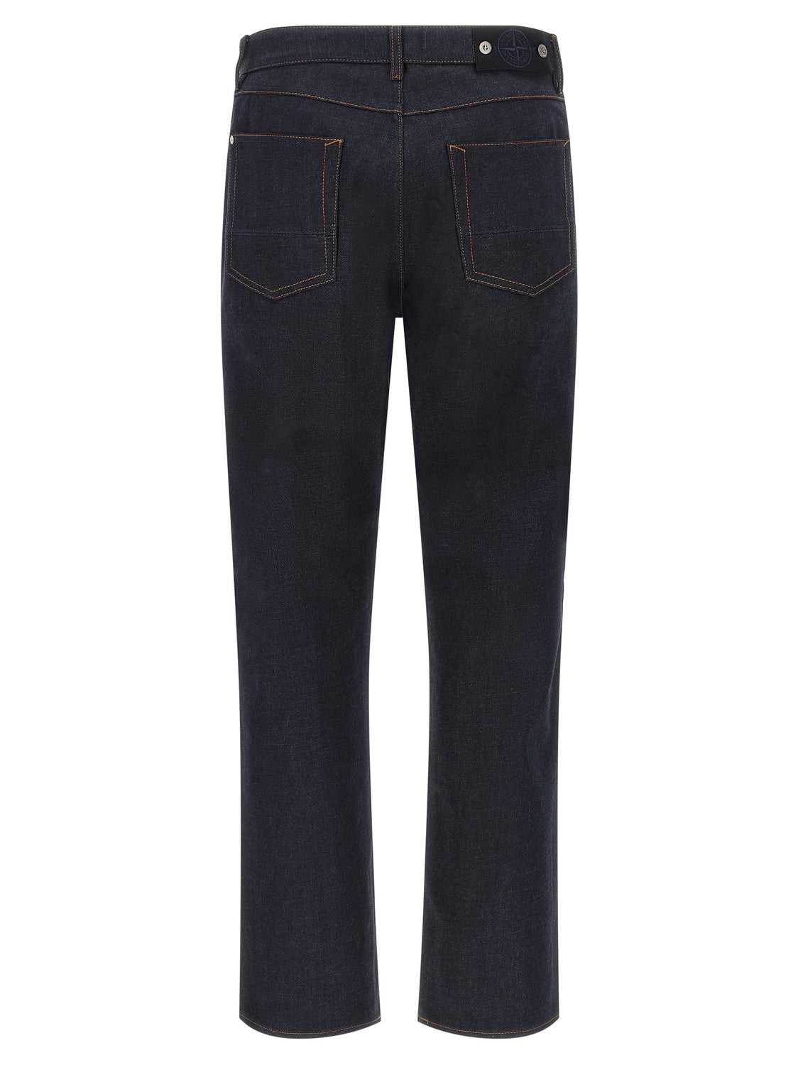 Blue Cotton Straight-Leg Jeans