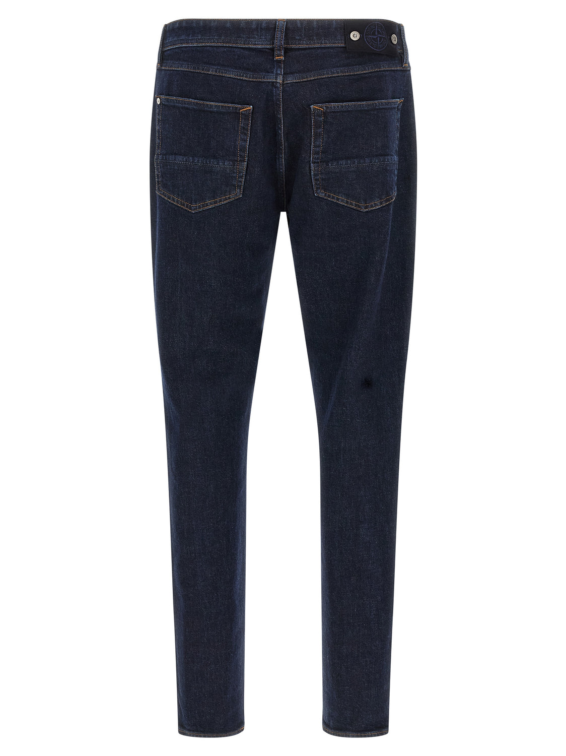 Blue Cotton Straight-Leg Jeans