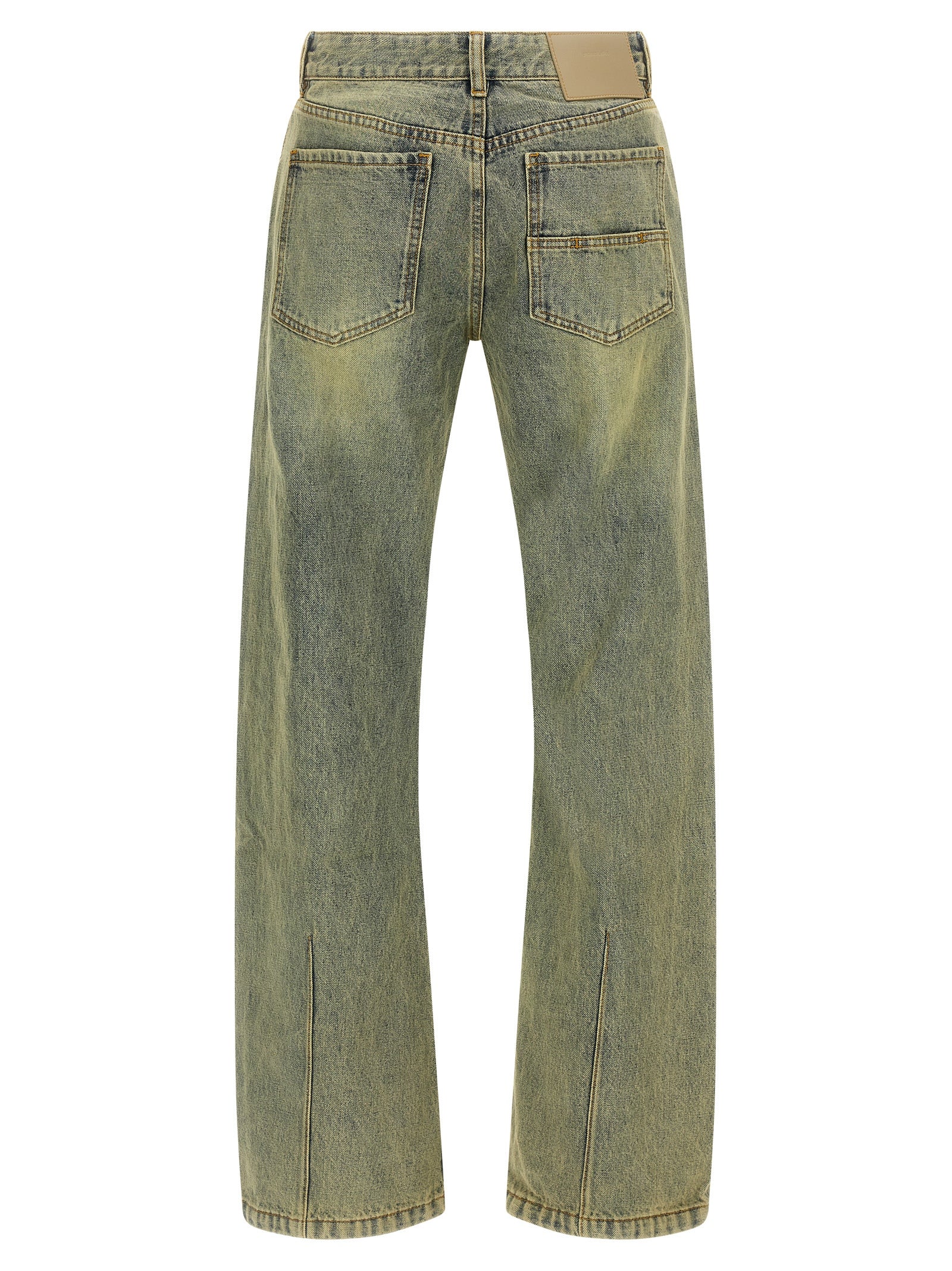Bicolor Cotton Straight-Leg Jeans