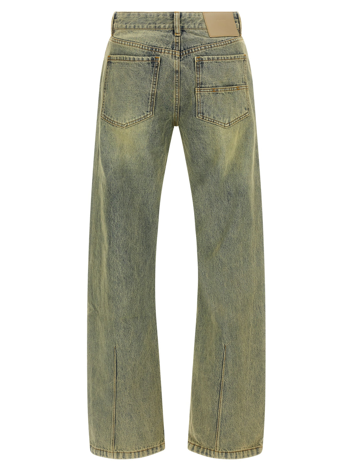 Bicolor Cotton Straight-Leg Jeans