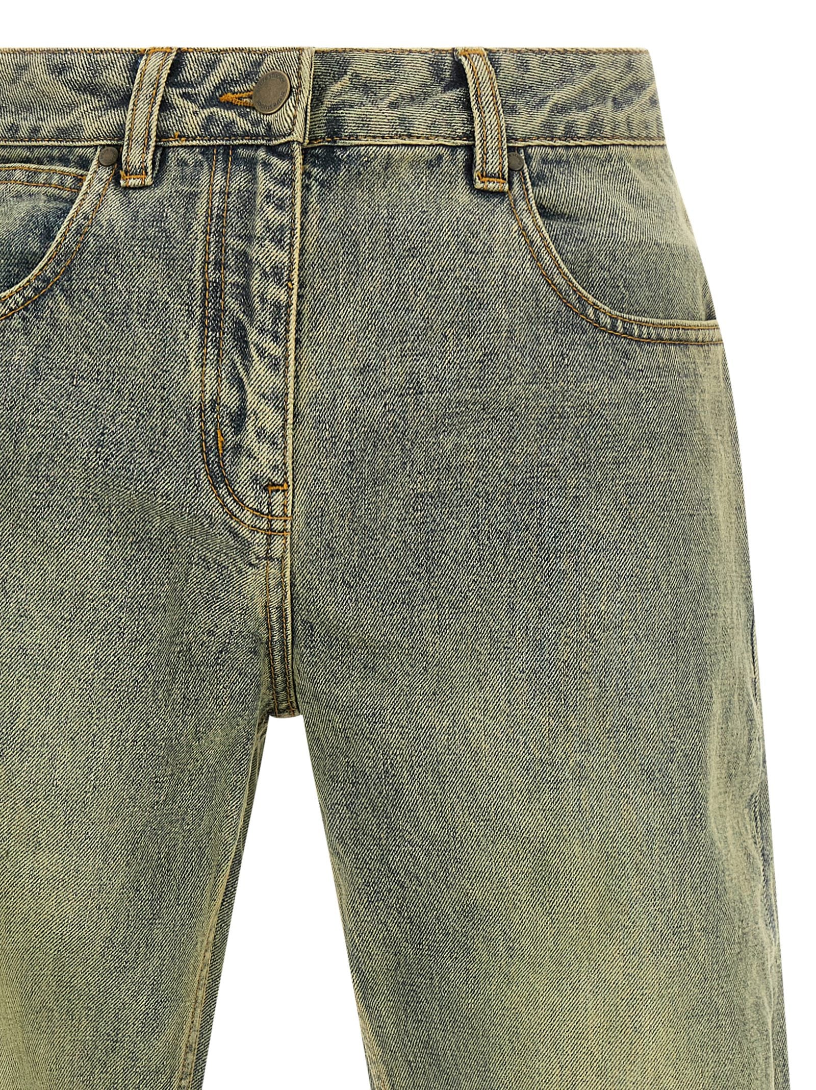 Bicolor Cotton Straight-Leg Jeans