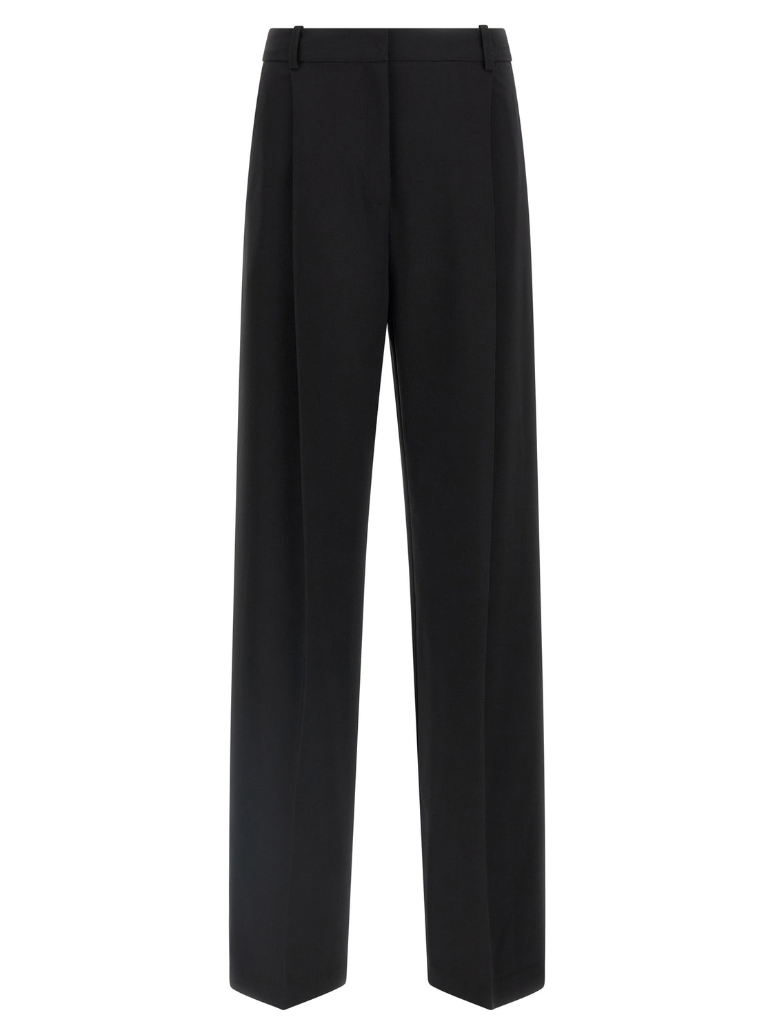 Black Polyester Casual Pants