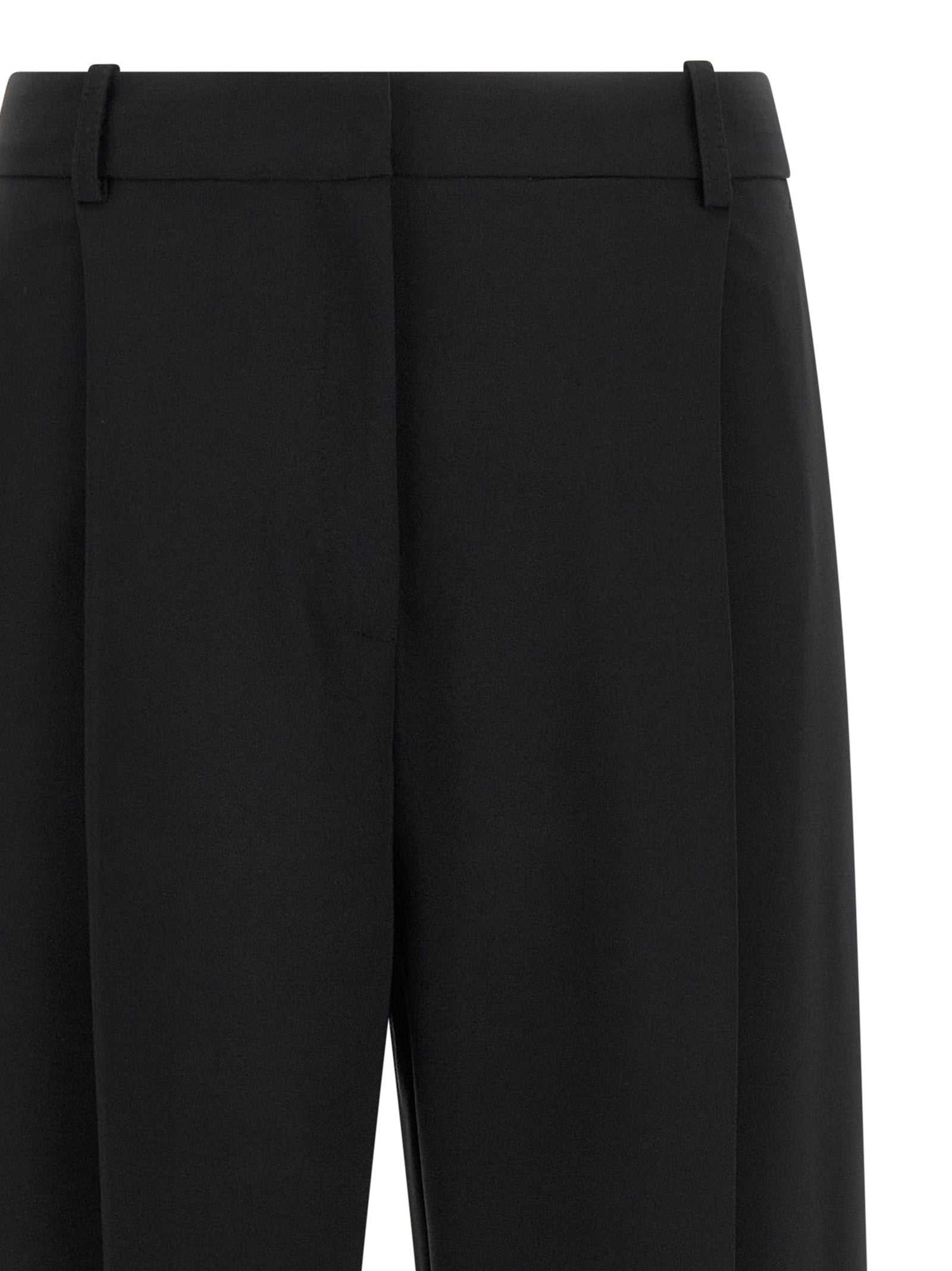 Black Polyester Casual Pants