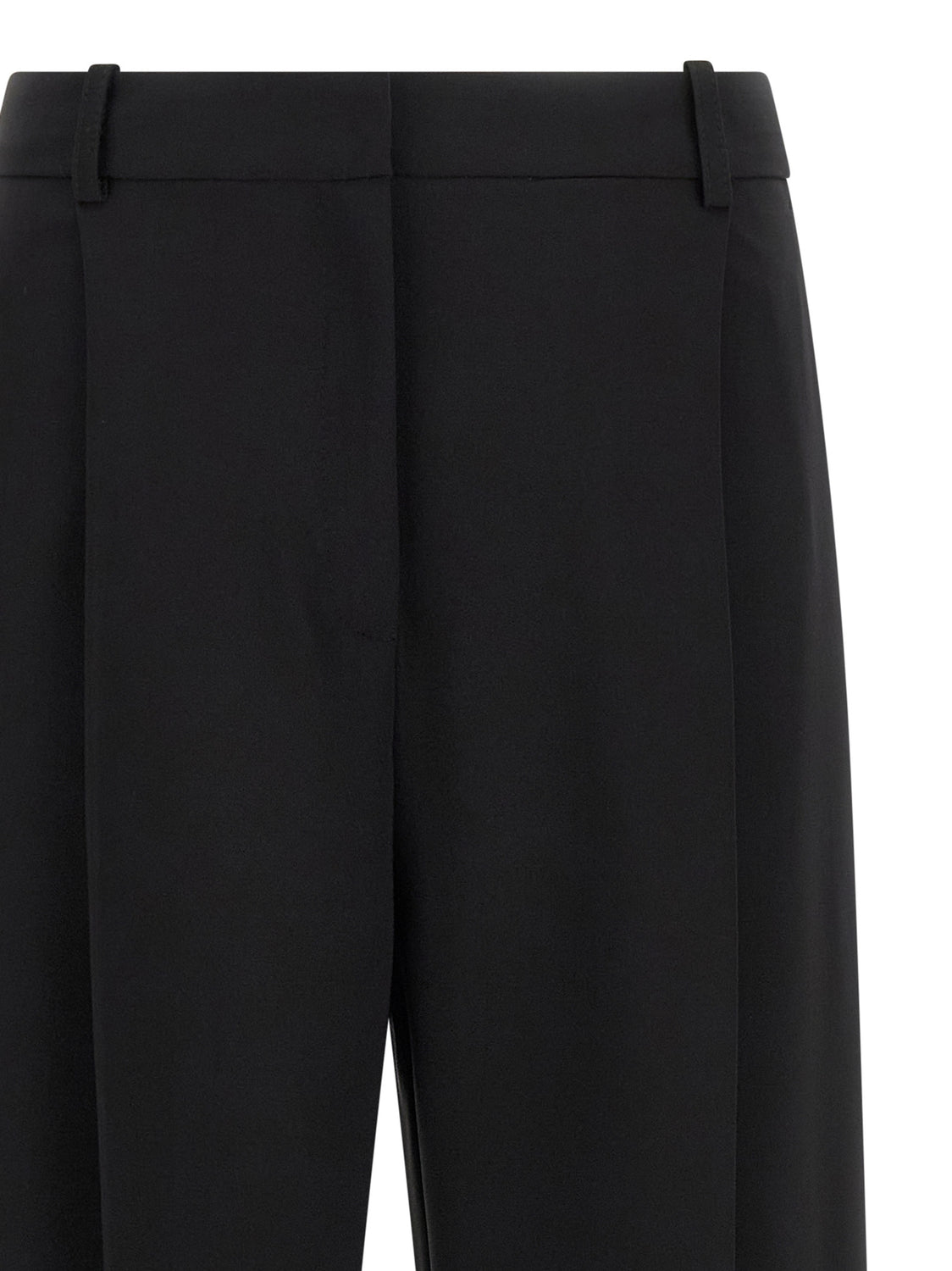 Black Polyester Casual Pants