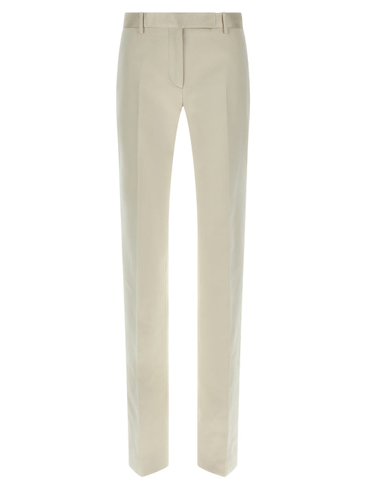 Beige Cotton Dress Pants