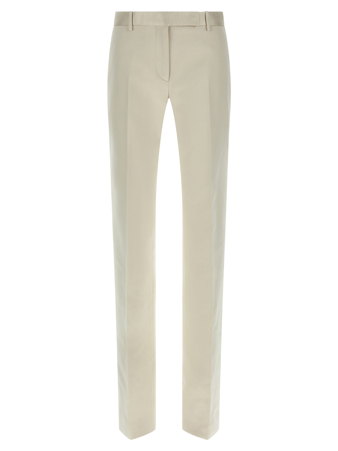 Beige Cotton Dress Pants