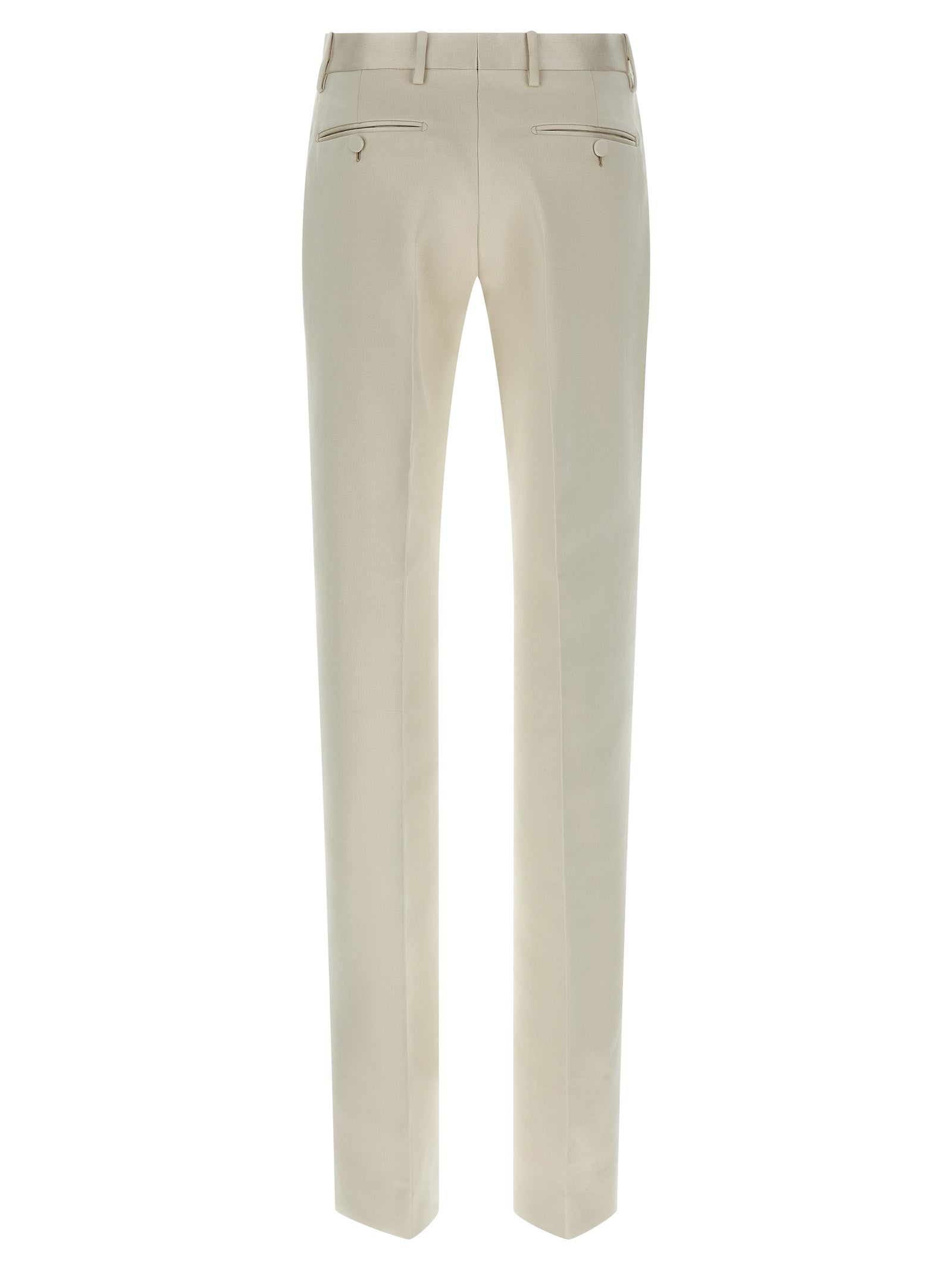 Beige Cotton Dress Pants