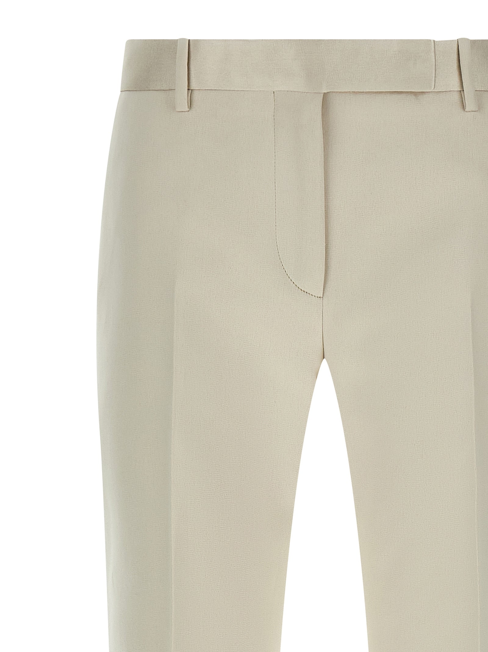 Beige Cotton Dress Pants