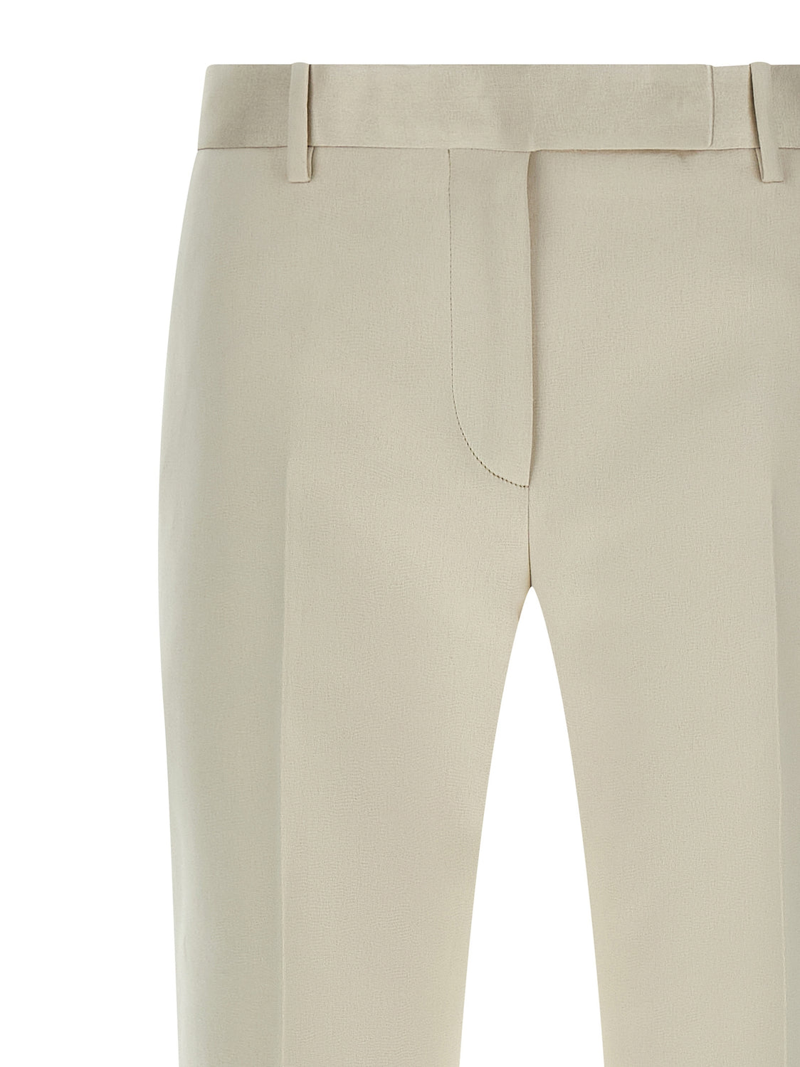Beige Cotton Dress Pants