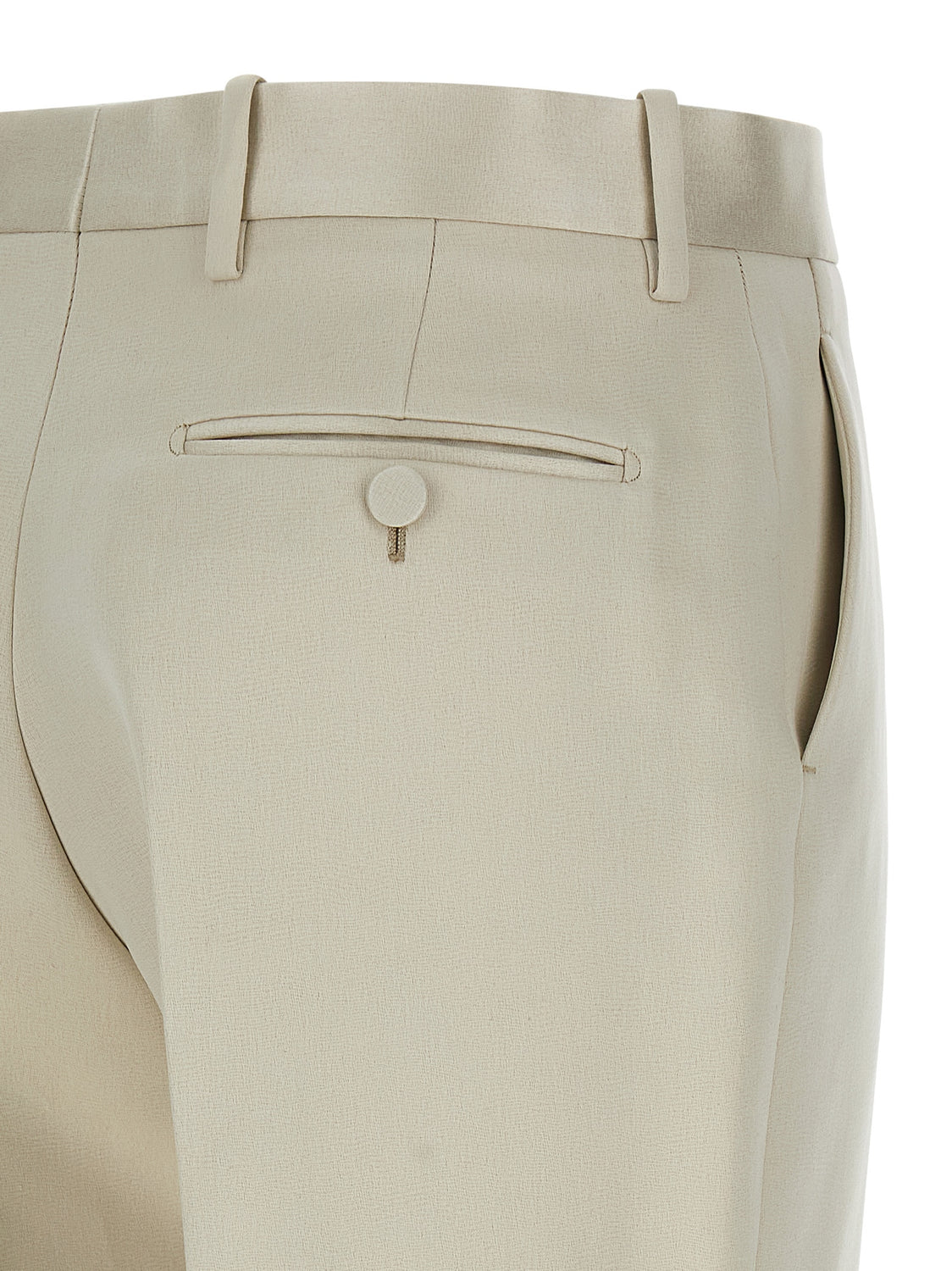 Beige Cotton Dress Pants