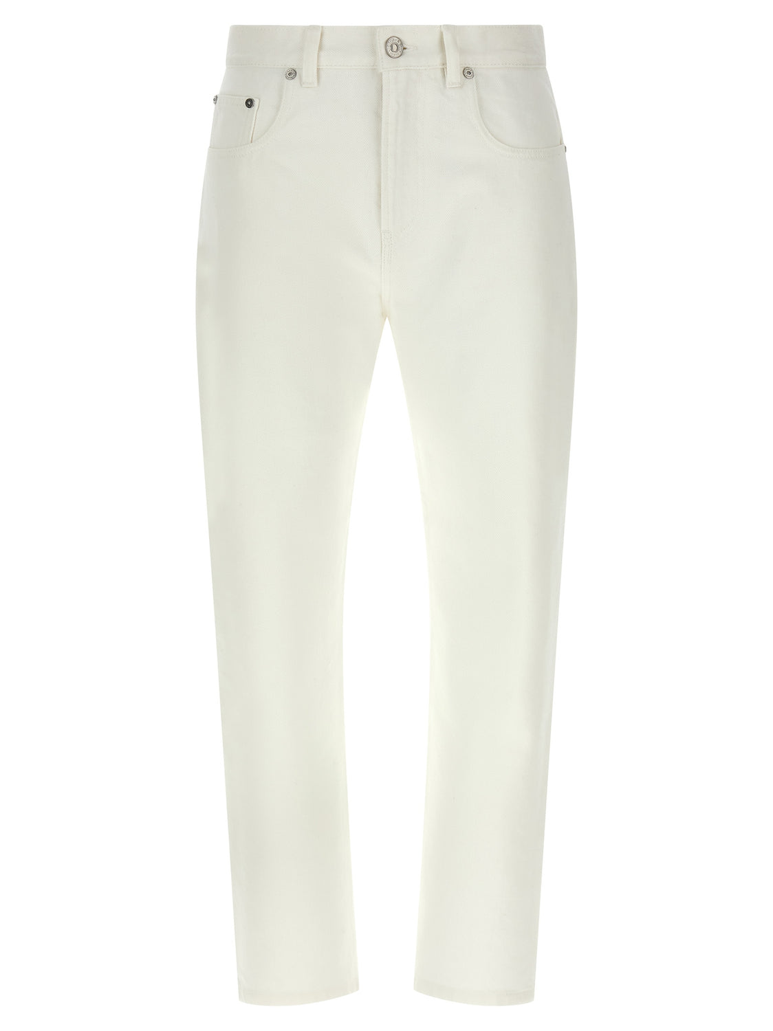 White Cotton High-Waisted Jean