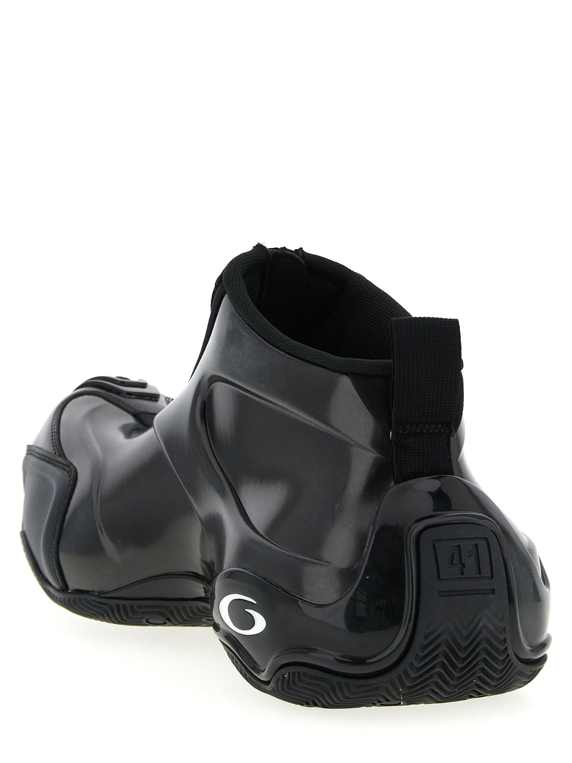 Black Polyester Athletic Sneakers