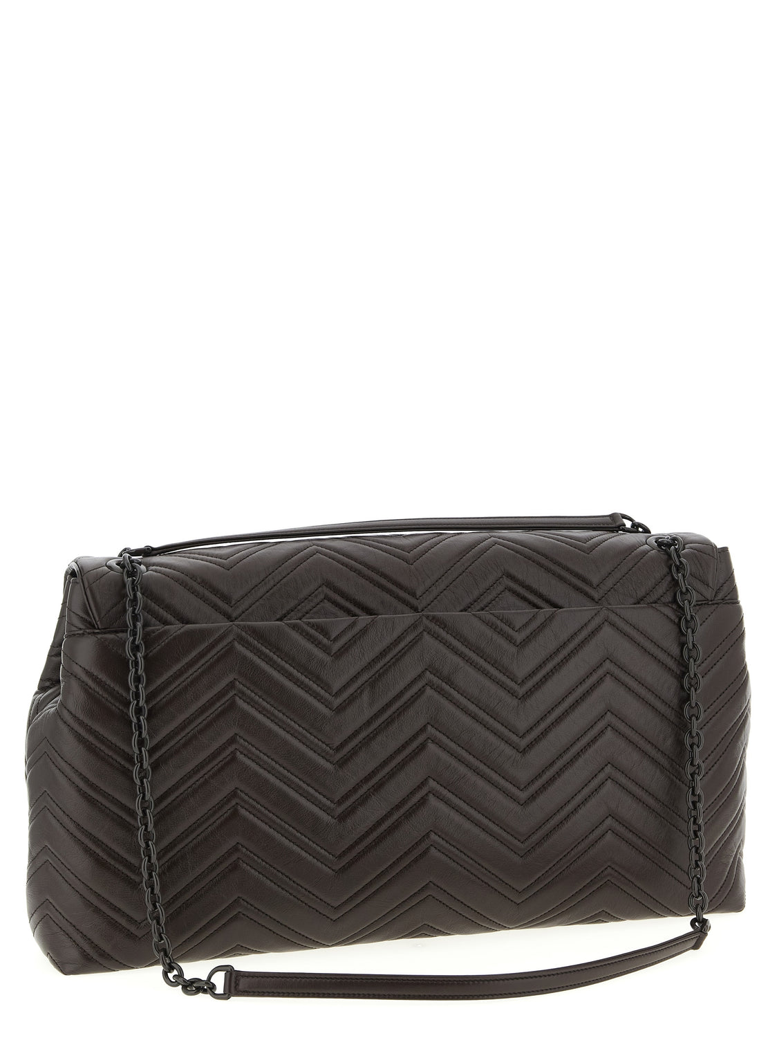 Brown Calfskin Shoulder Bag