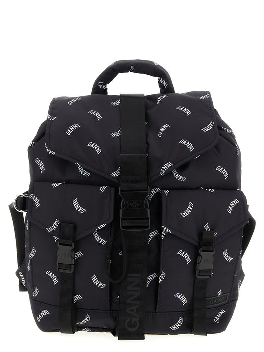 Black Polyester Backpack