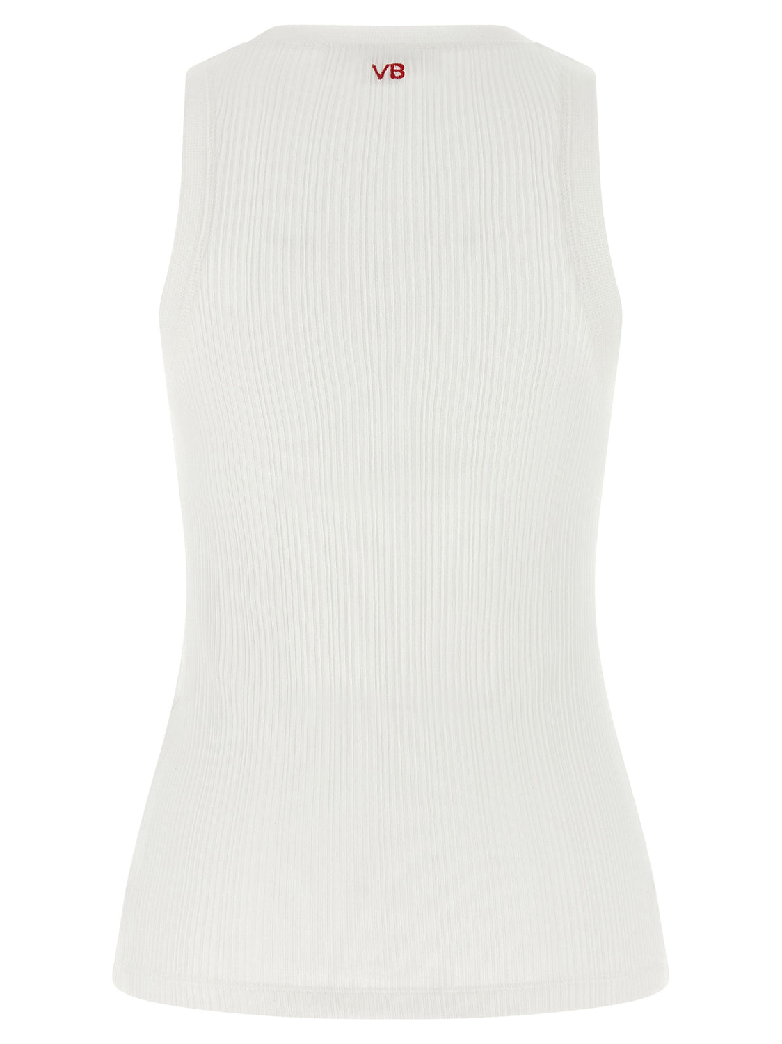 White Cotton Sleeveles T-Shirt