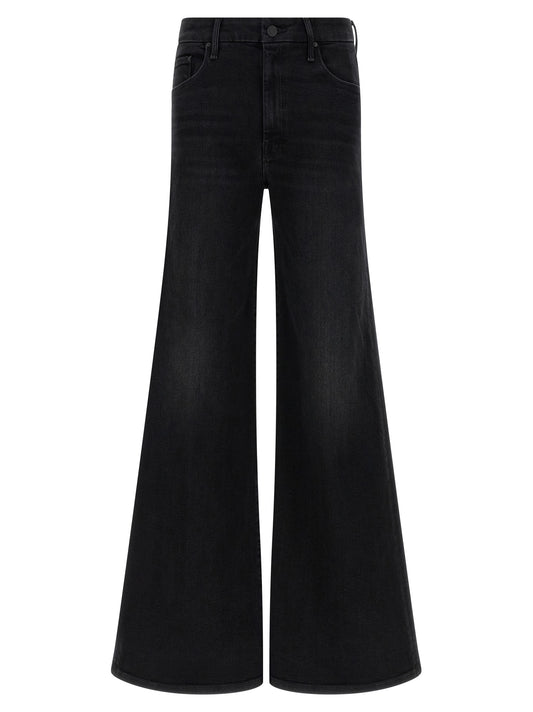 Black Cotton Flared Jeans