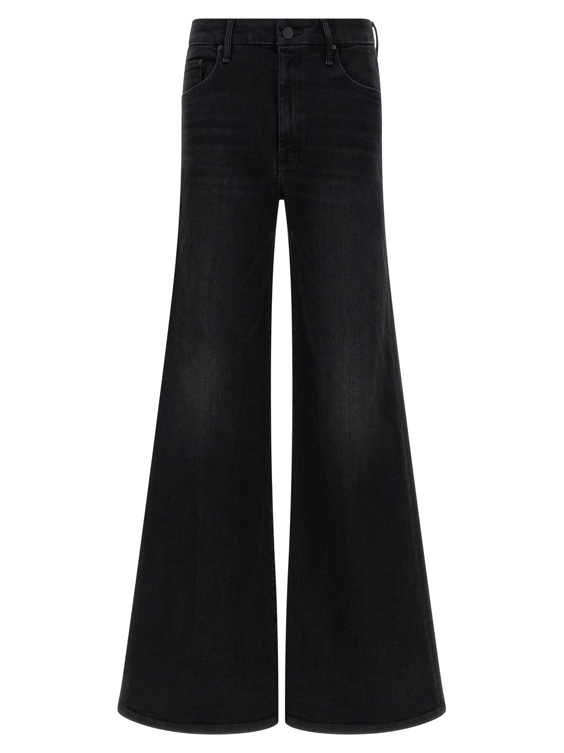 Black Cotton Flared Jeans