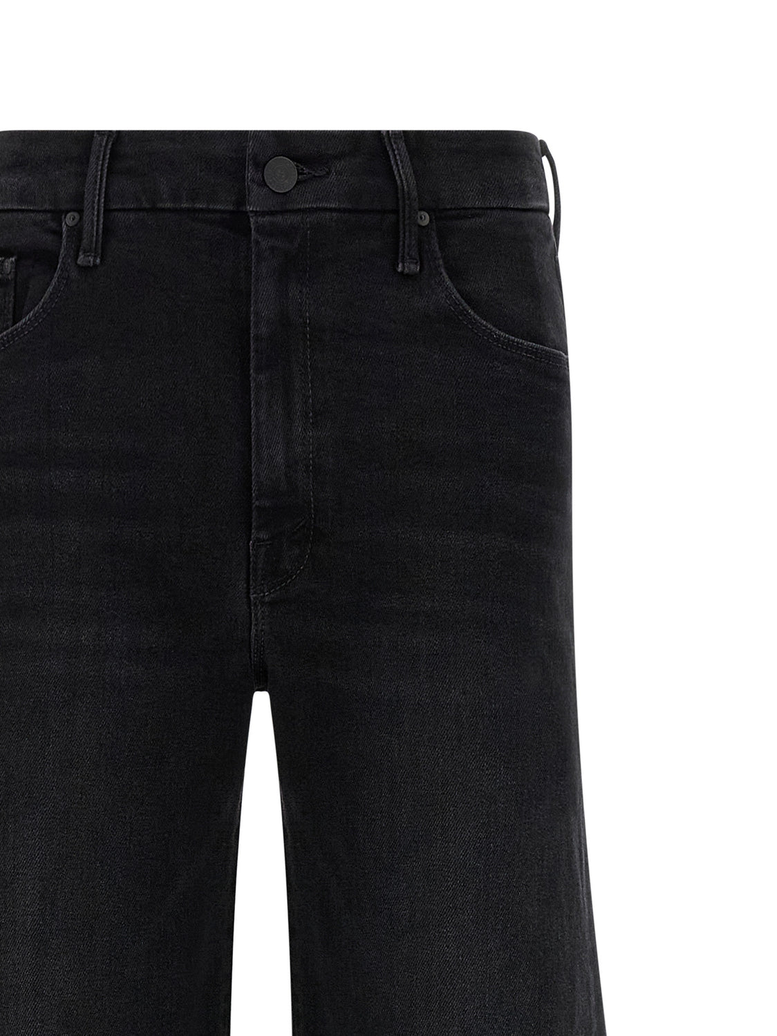 Black Cotton Flared Jeans