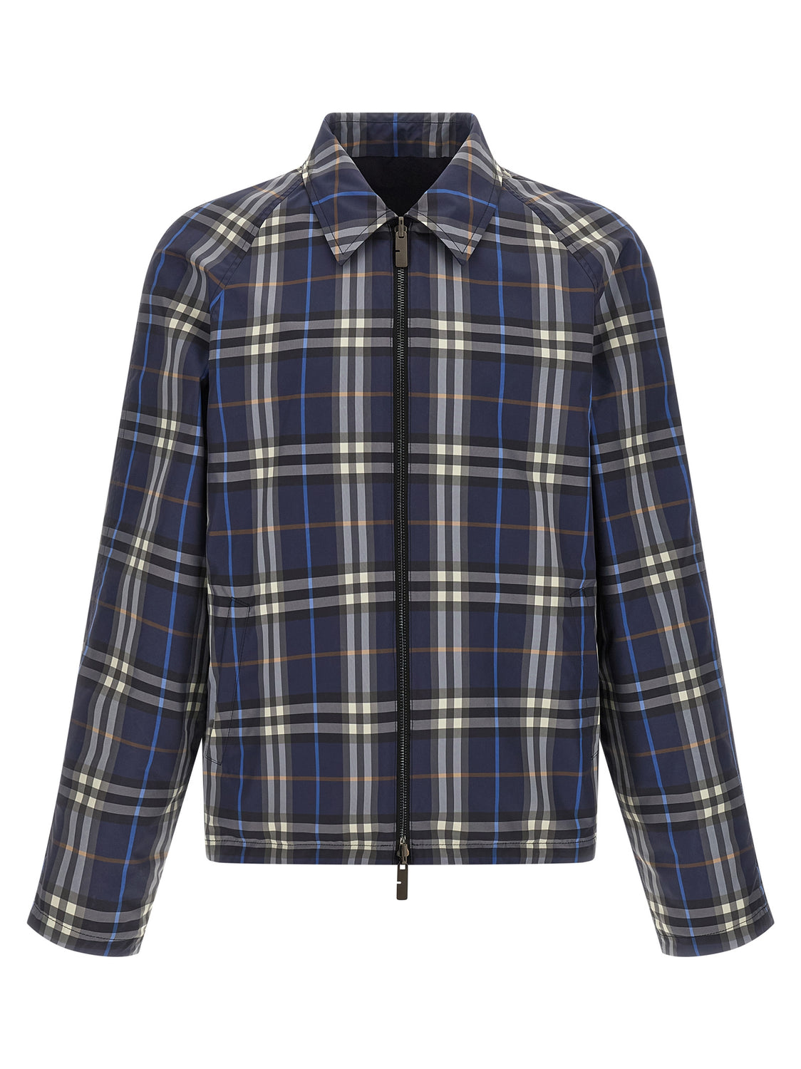 Blue Cotton Full-Length Jacket
